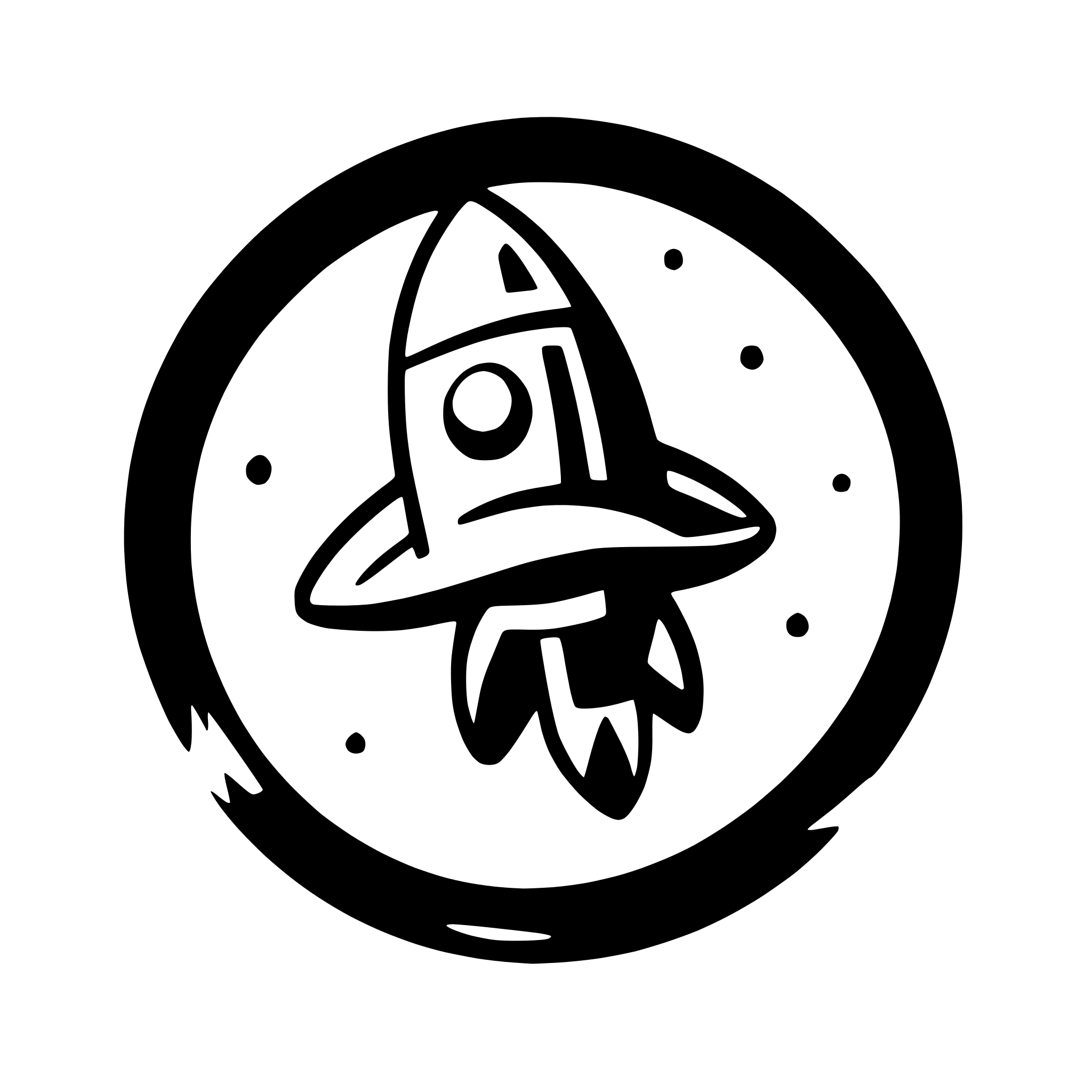AI-generated SVG of 'rocket orbiting moon'