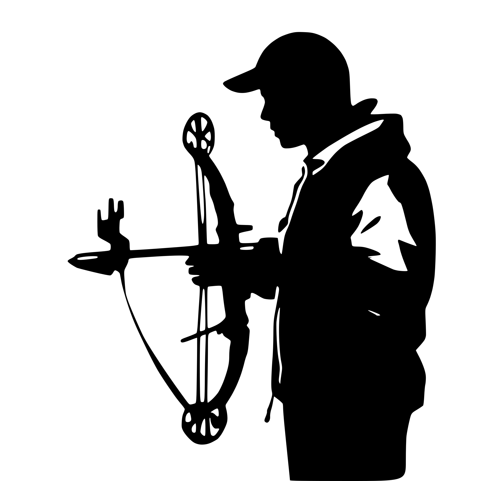 AI-generated SVG of a a silhouette of a bow hunter