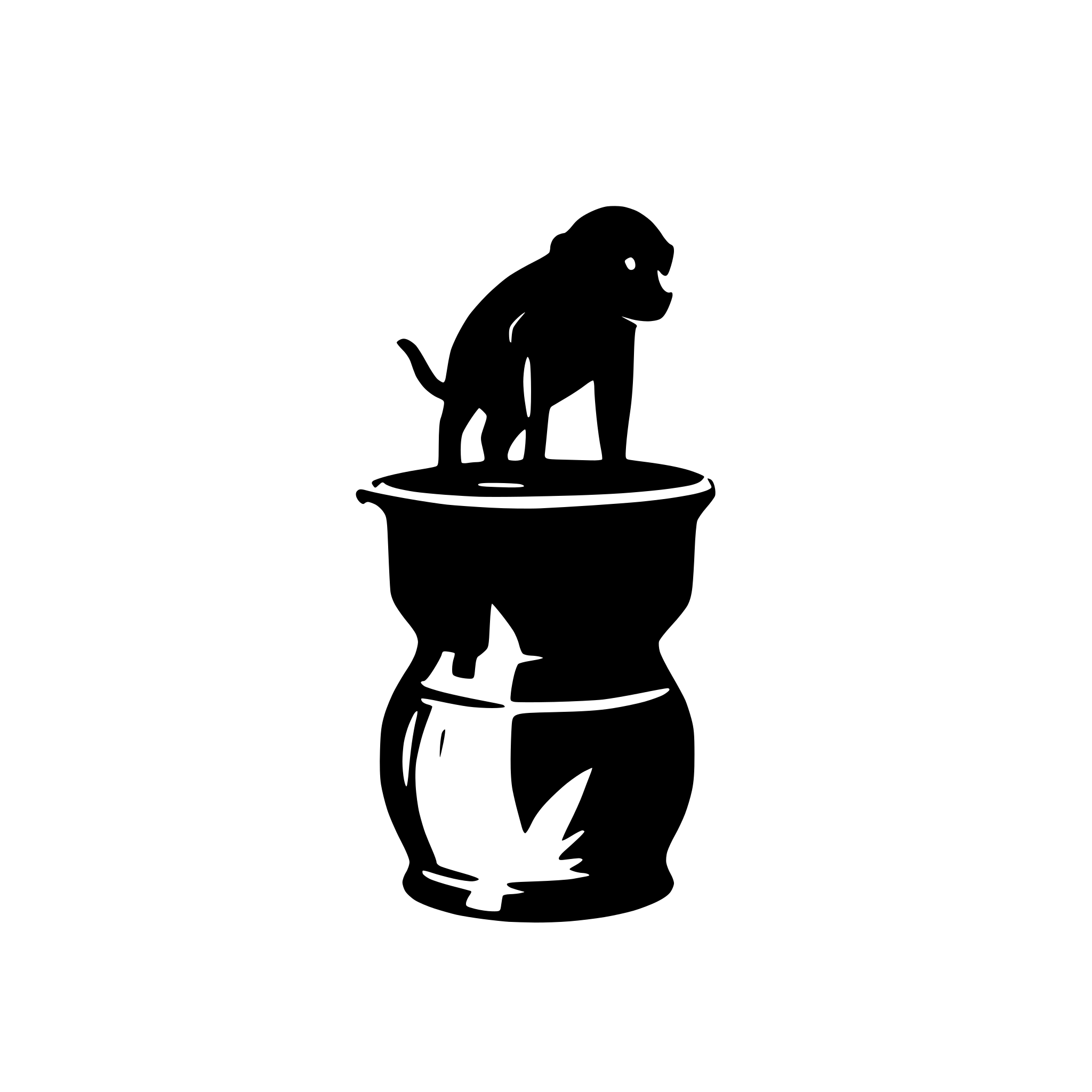 AI-generated SVG of a a monkey emerging from a ink pot