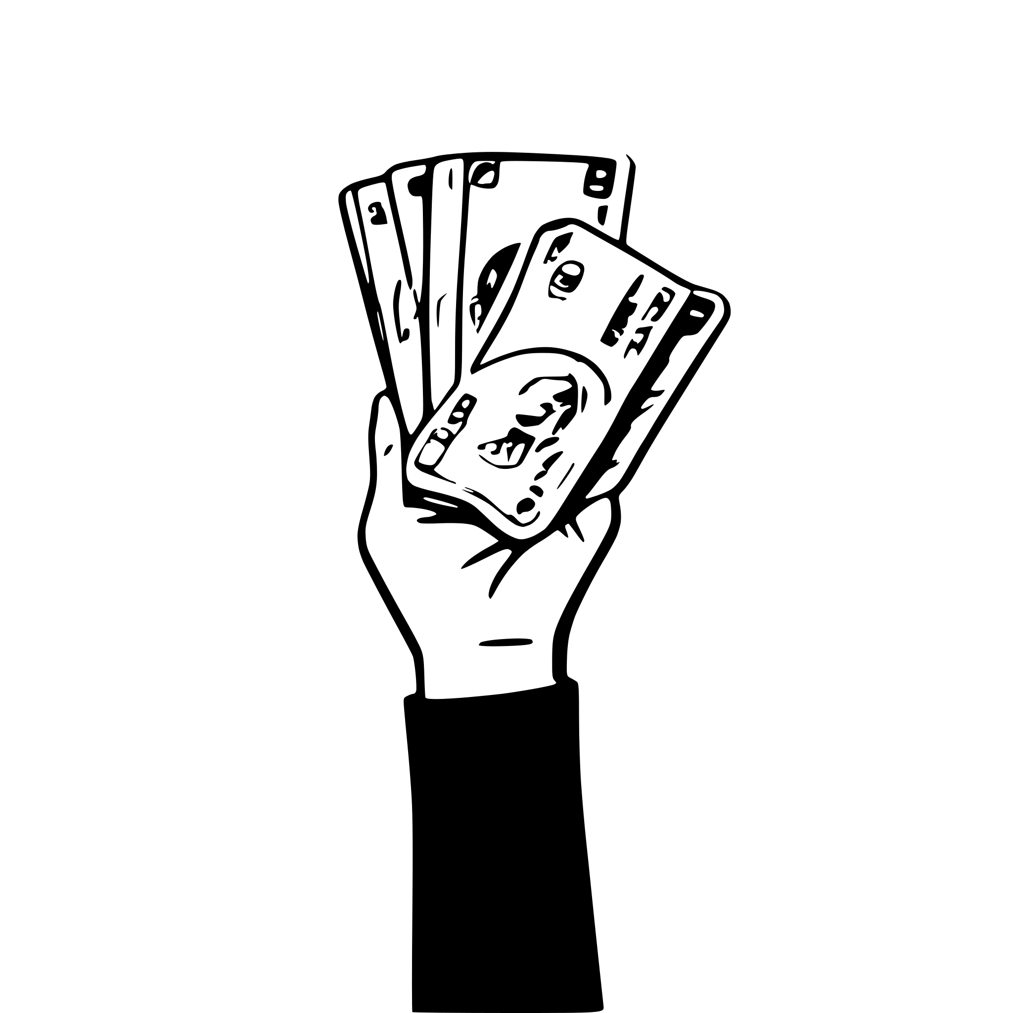 AI-generated SVG of 'money in hand'