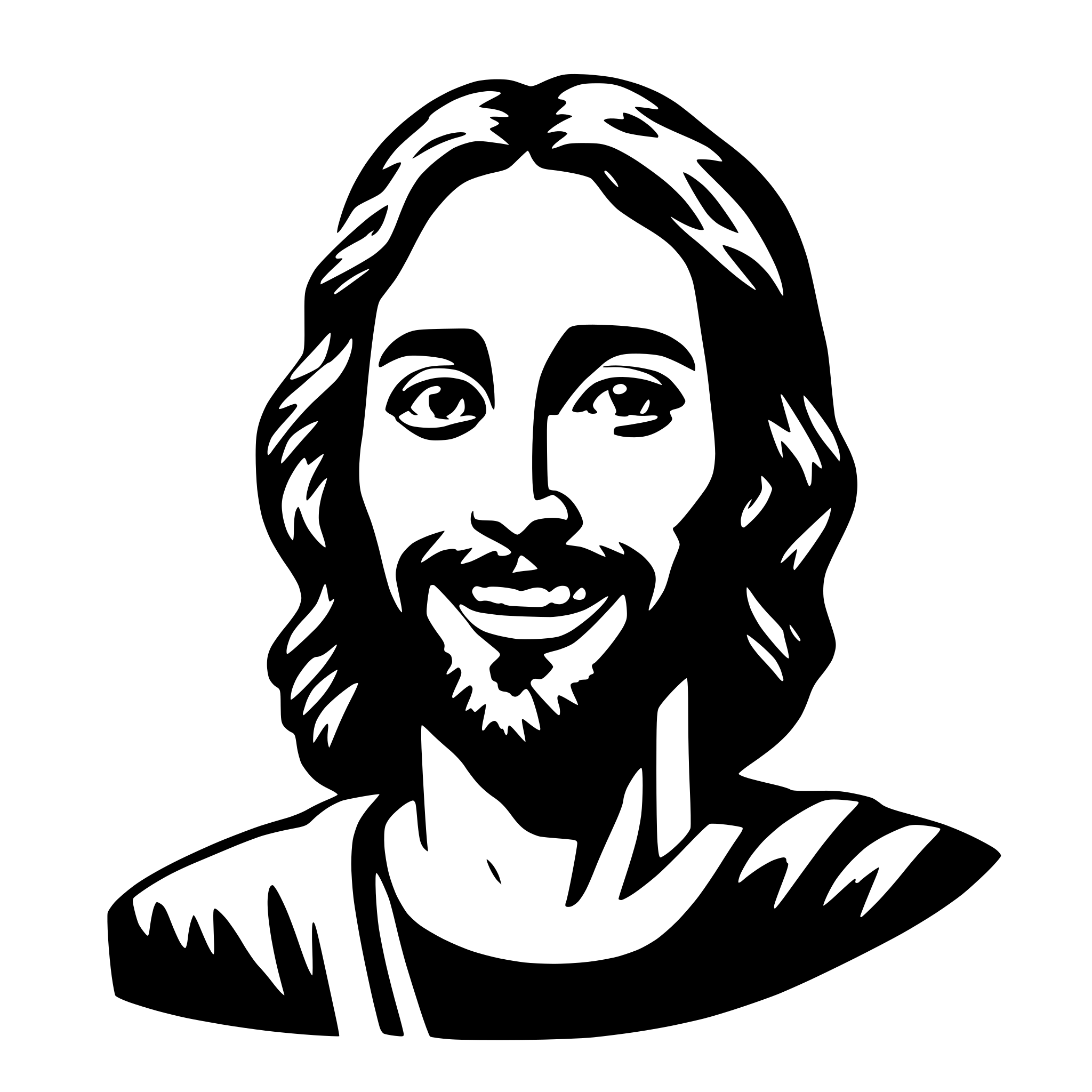 AI-generated SVG of 'jesus smiling'