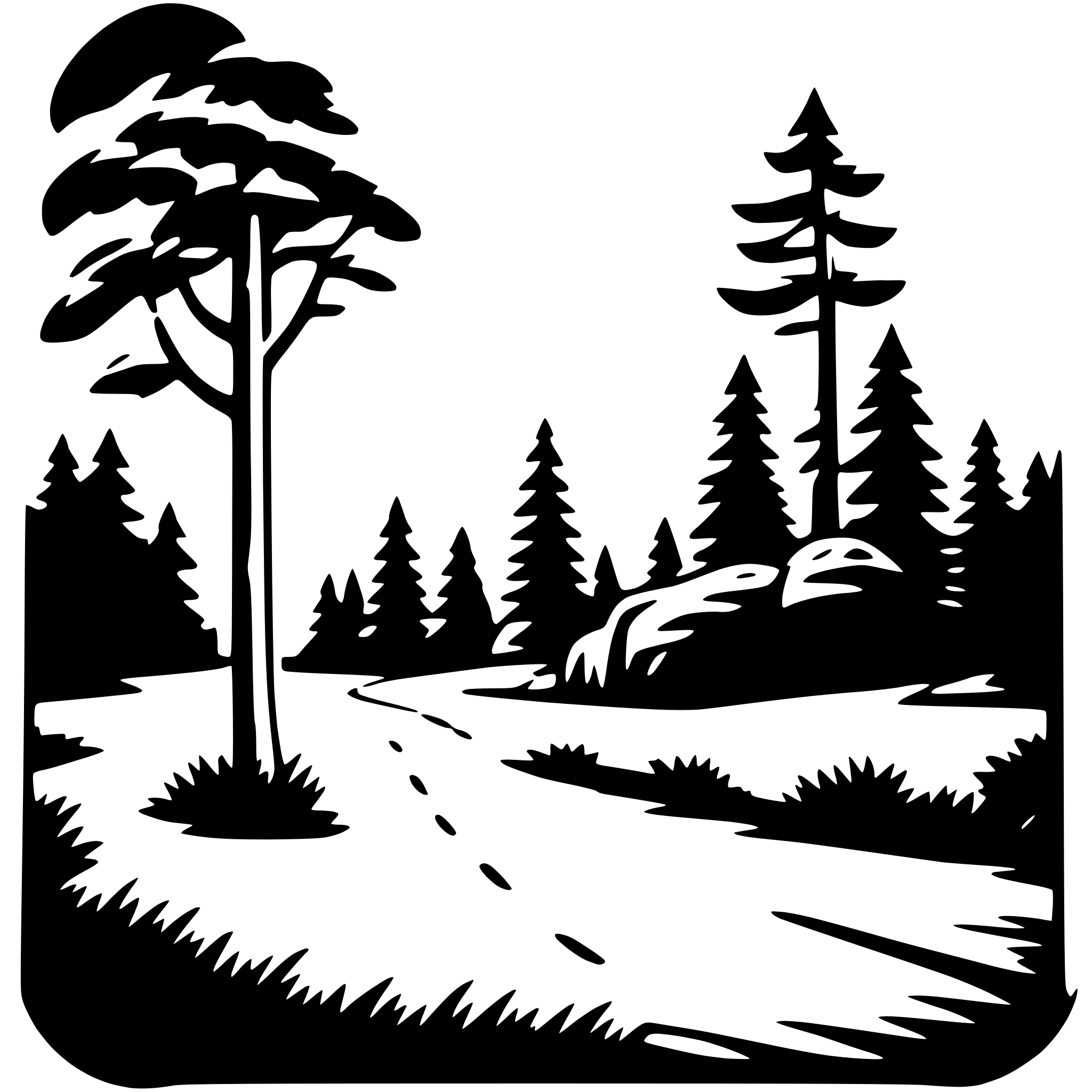 AI-generated SVG of a wilderness adventure