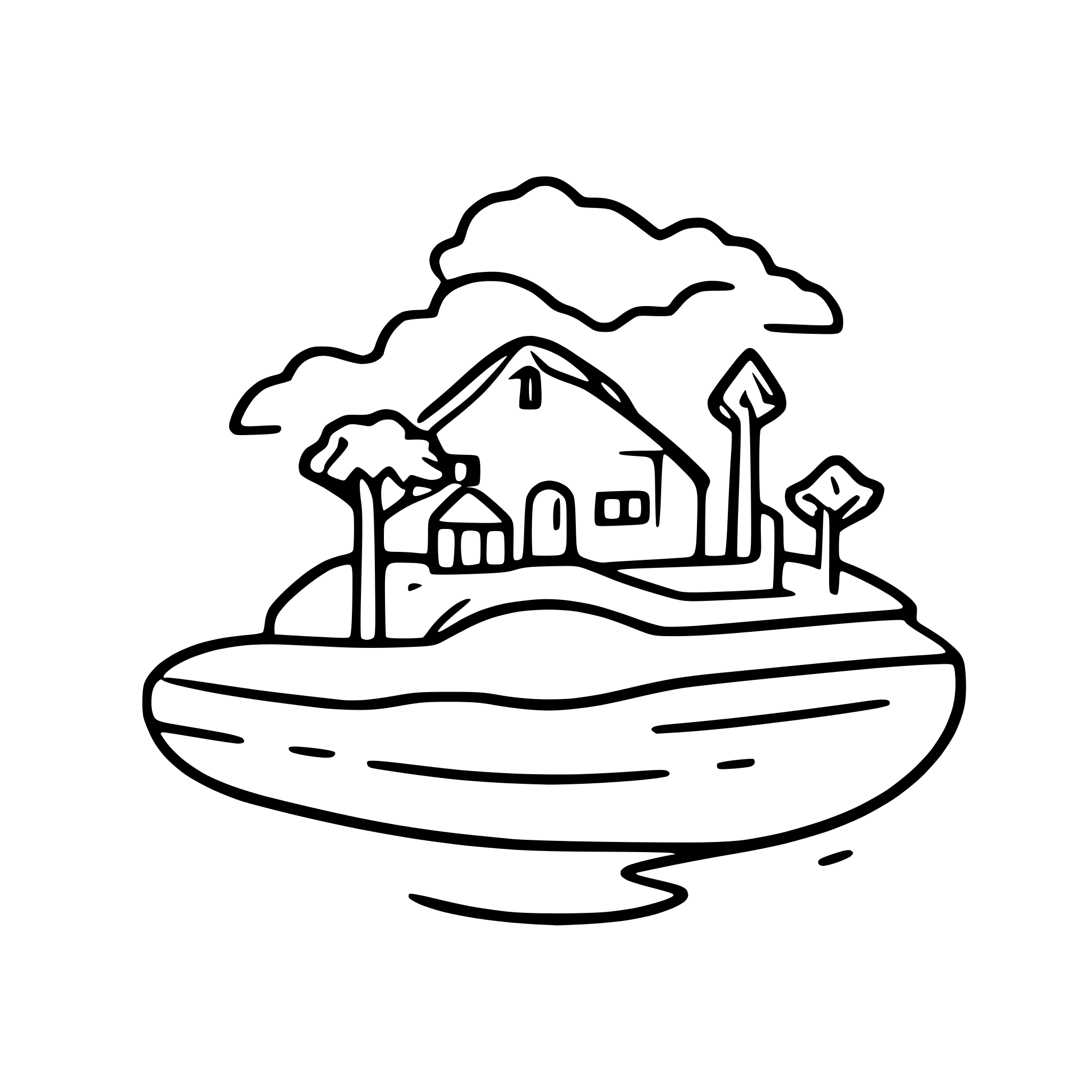 AI-generated SVG of 'one line art simple island'