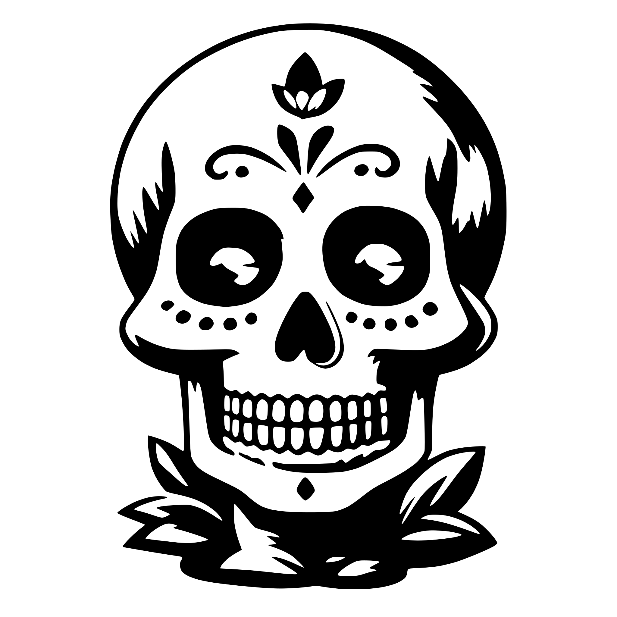 AI-generated SVG of 'day of dead with flowers'