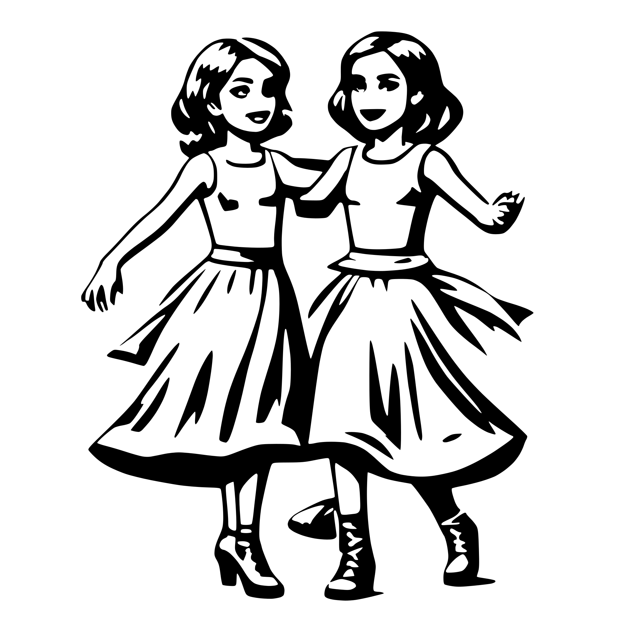 AI-generated SVG of 'Girls dance'