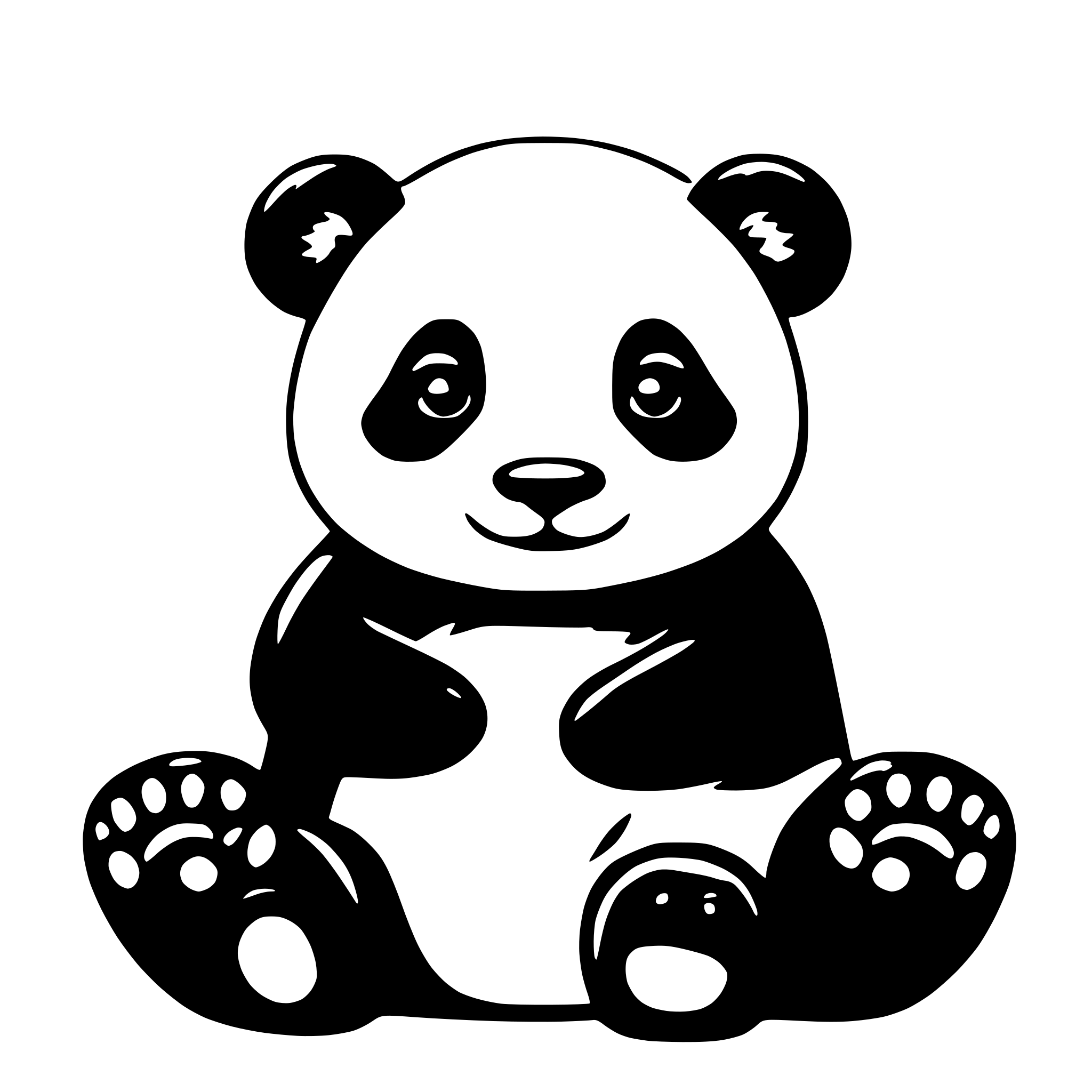 AI-generated SVG of a create a simple and cute panda with only black and white AI-generated SVG of a create a simple and cute panda with only black and white