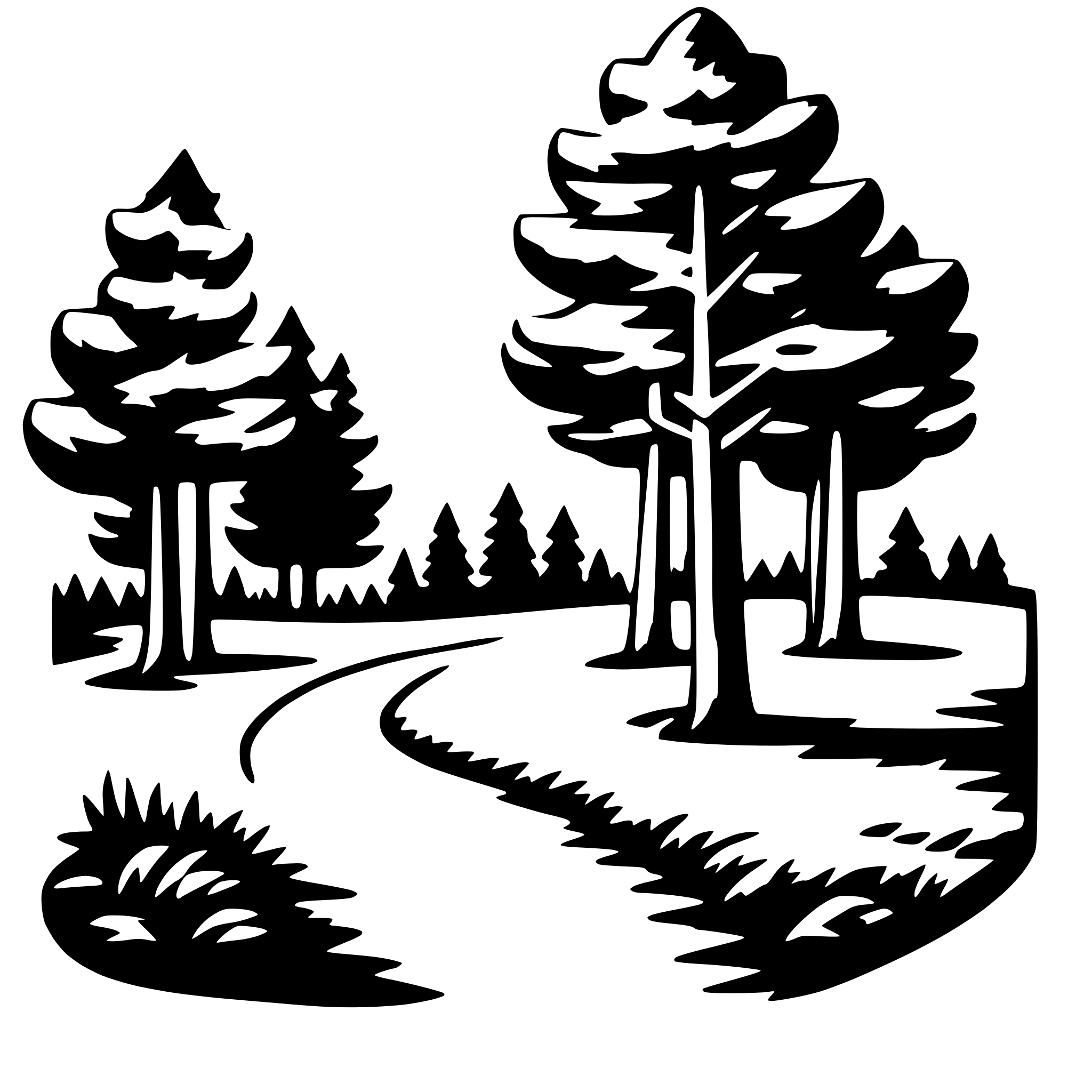 AI-generated SVG of 'peaceful woods'