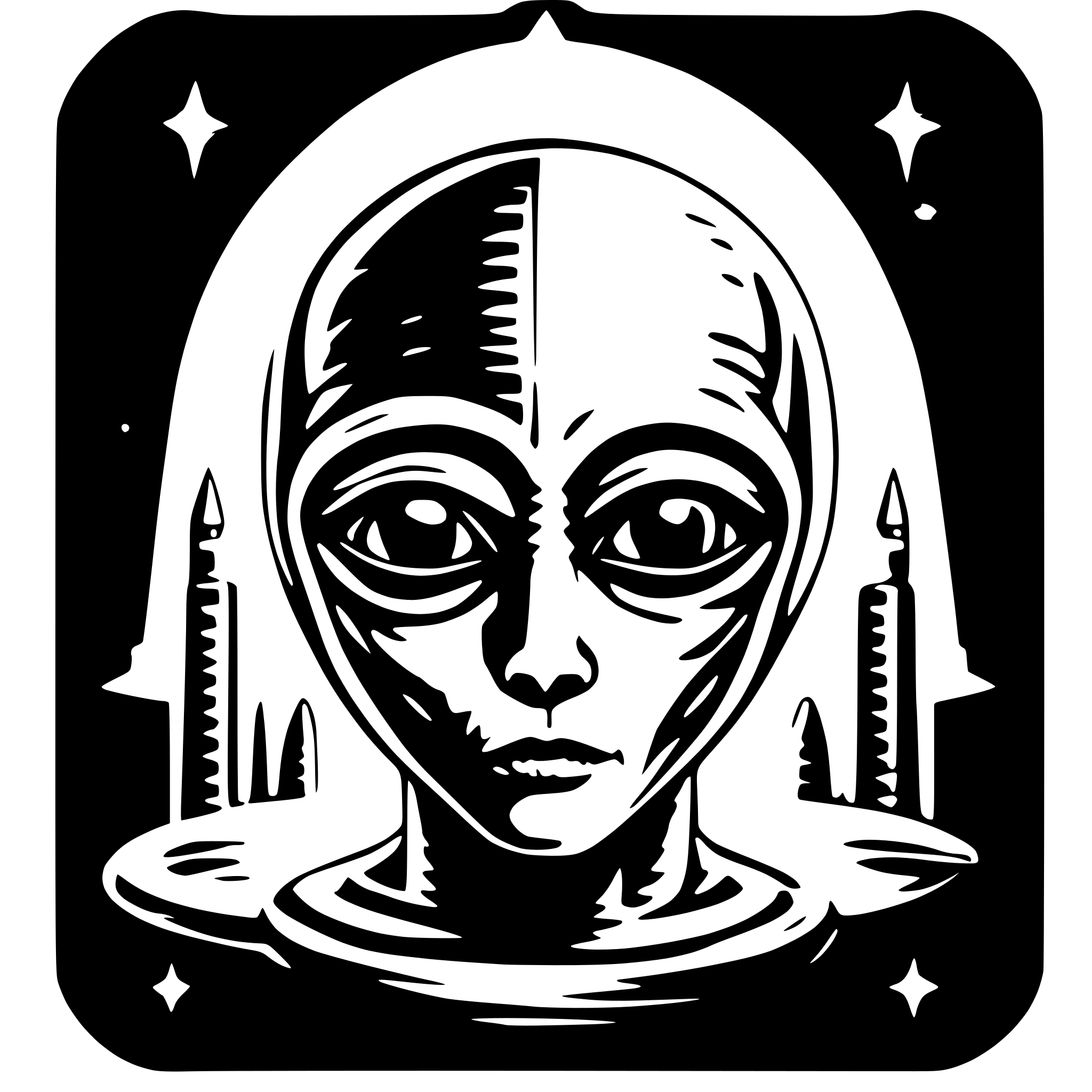 AI-generated SVG of a ALIEN, Illuminati, space