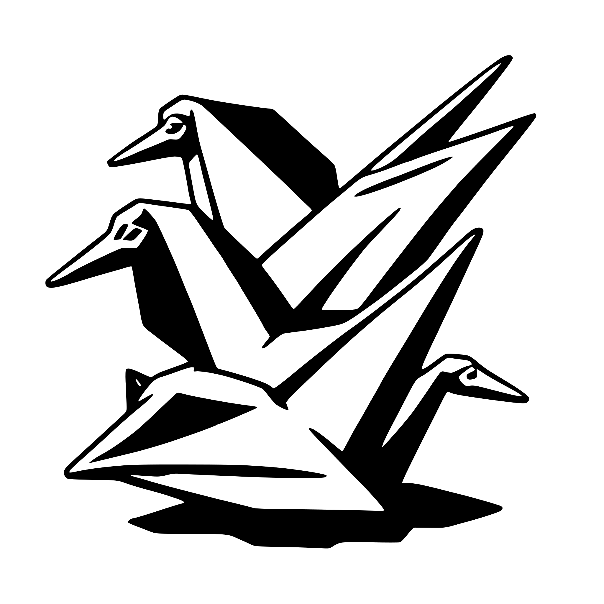 AI-generated SVG of a paper crane hearts