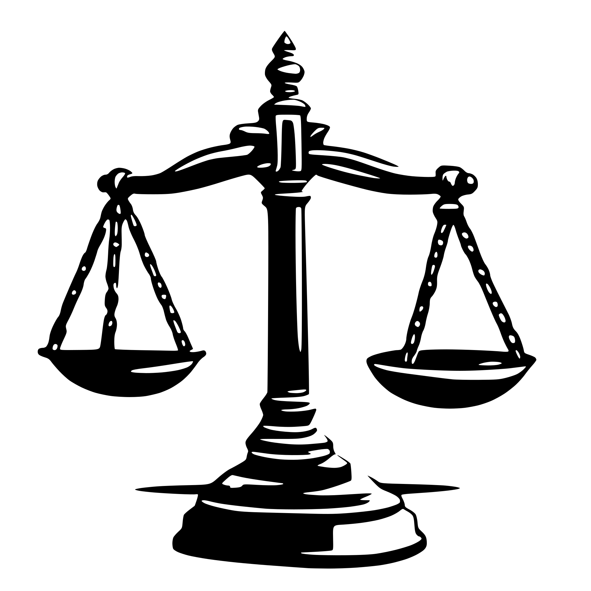 AI-generated SVG of 'Crossed out scales of justice'