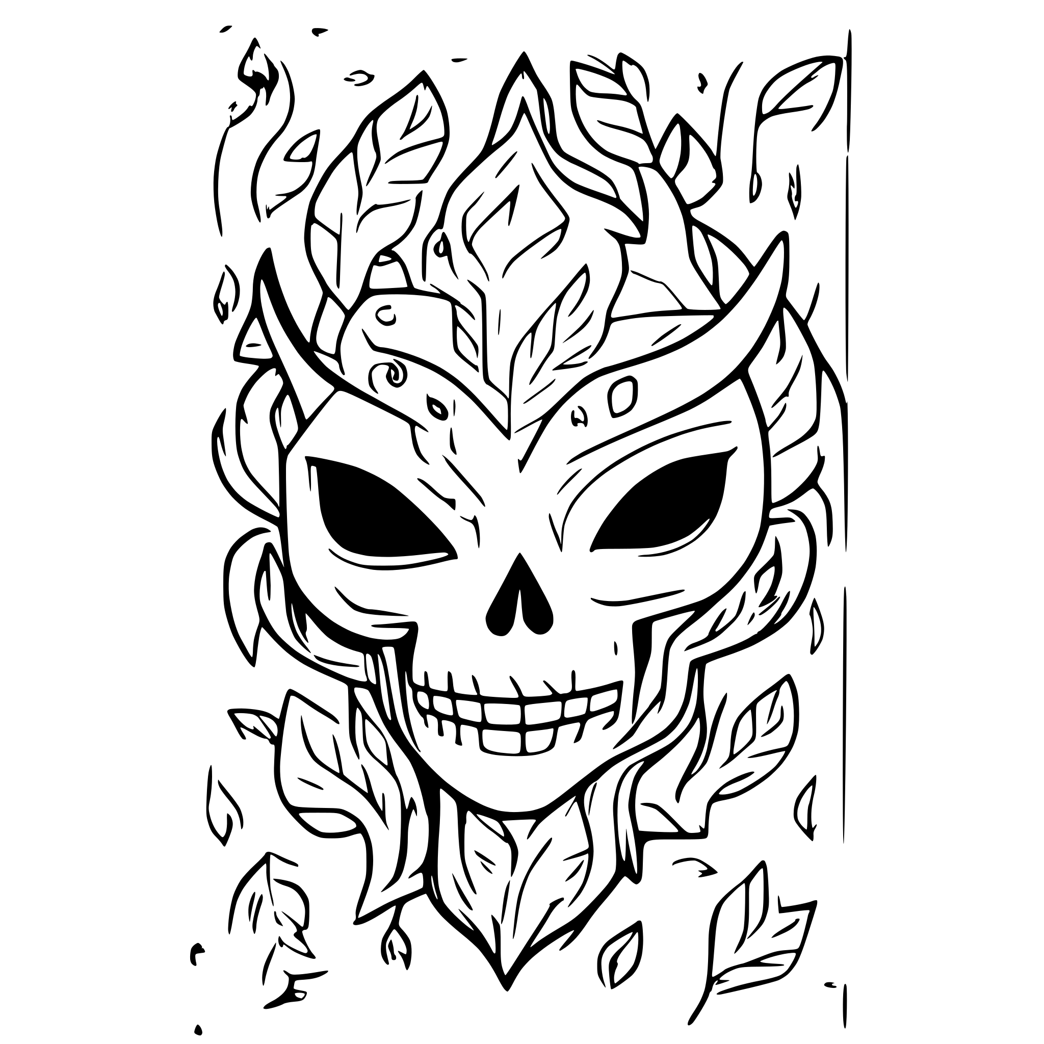 AI-generated SVG of a can you make me rectangle scroll work design Based on the name Reen and incorporating skulls and norse gods