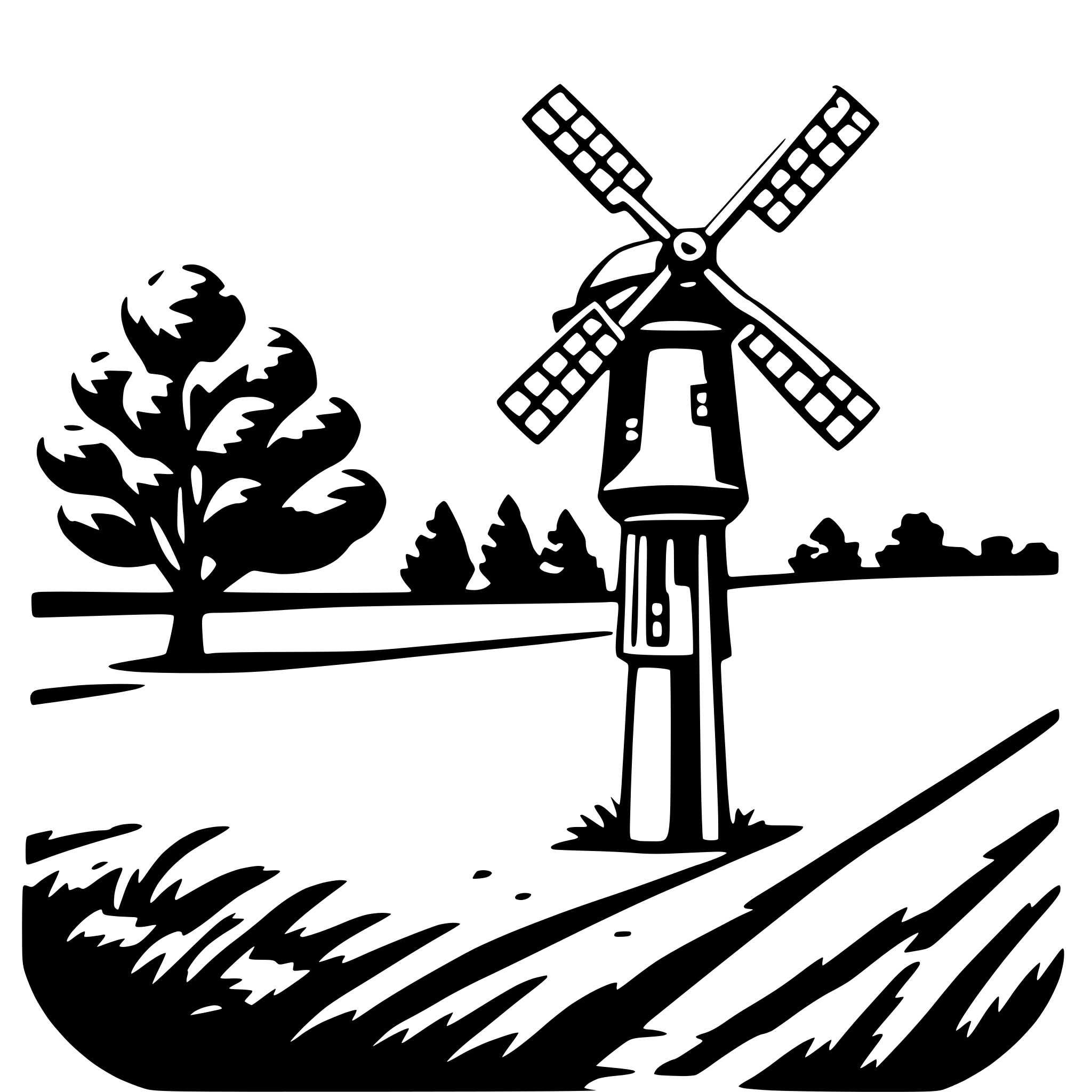 AI-generated SVG of 'windmill in field'