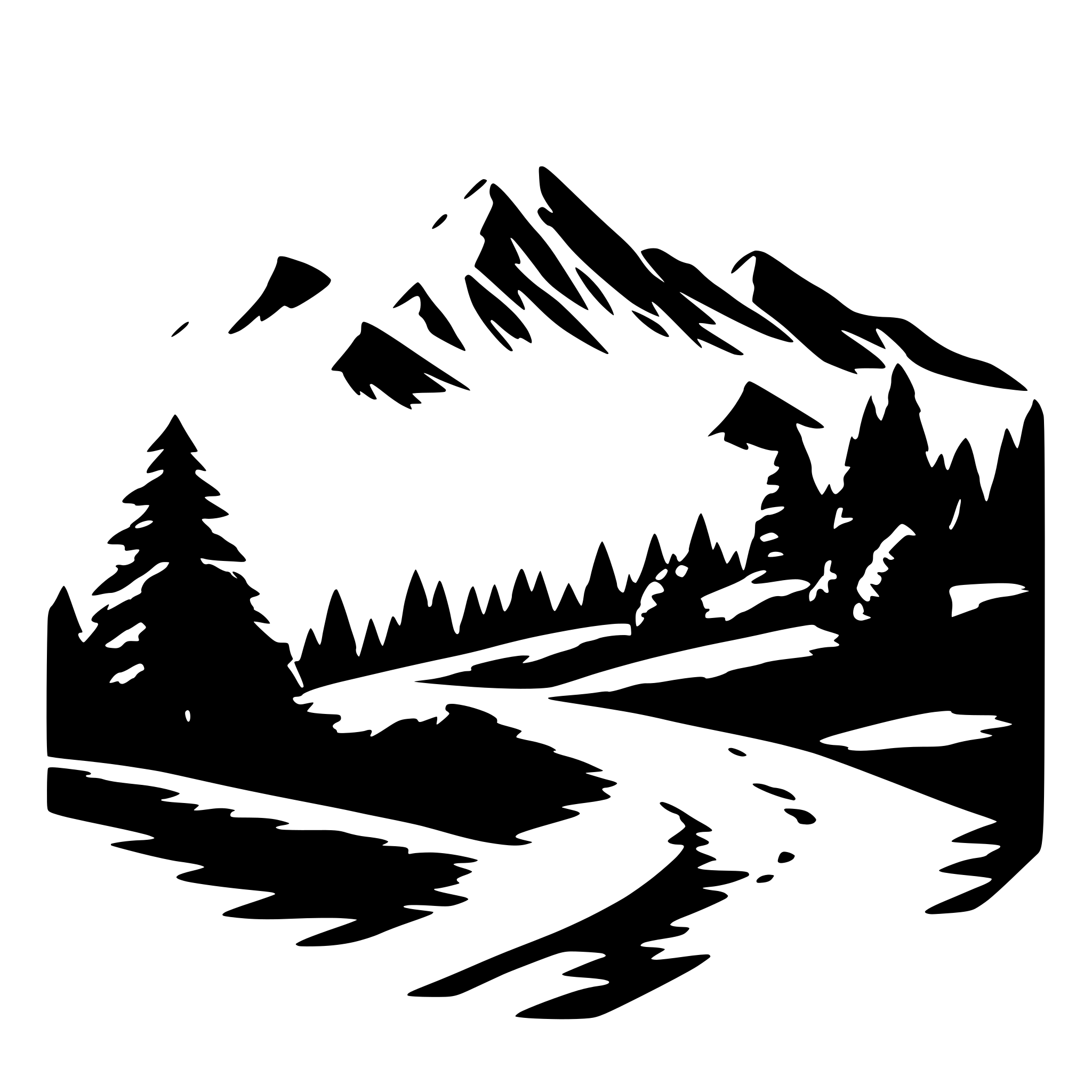 AI-generated SVG of 'bob ross mountain picture'