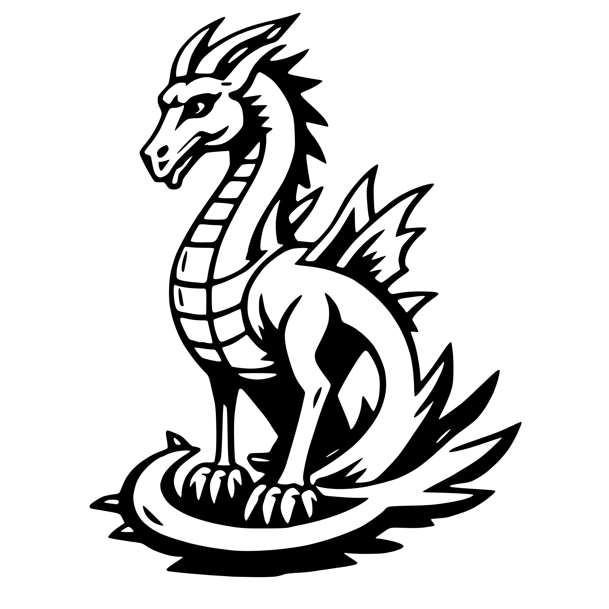 AI-generated SVG of a tiamat
