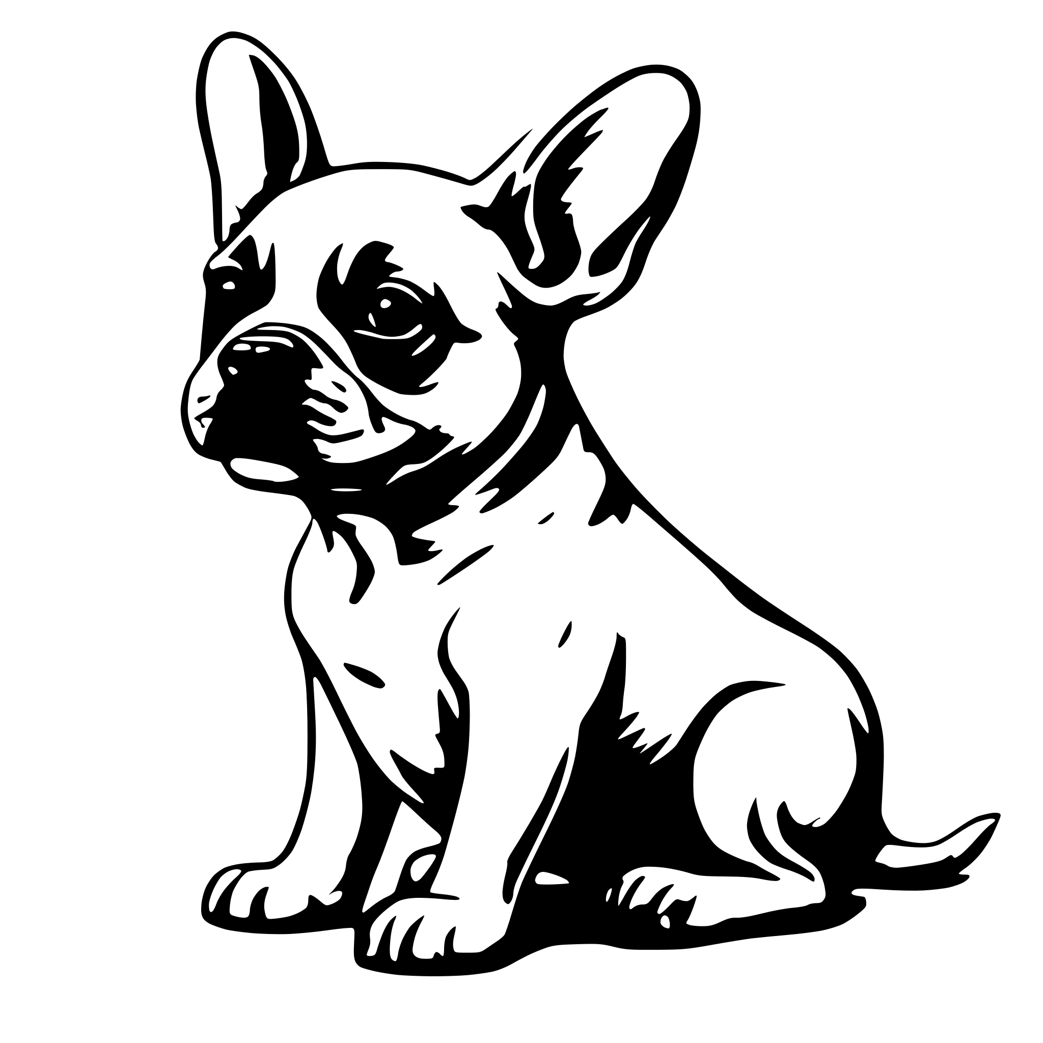 AI-generated SVG of 'french bulldog, puppy'