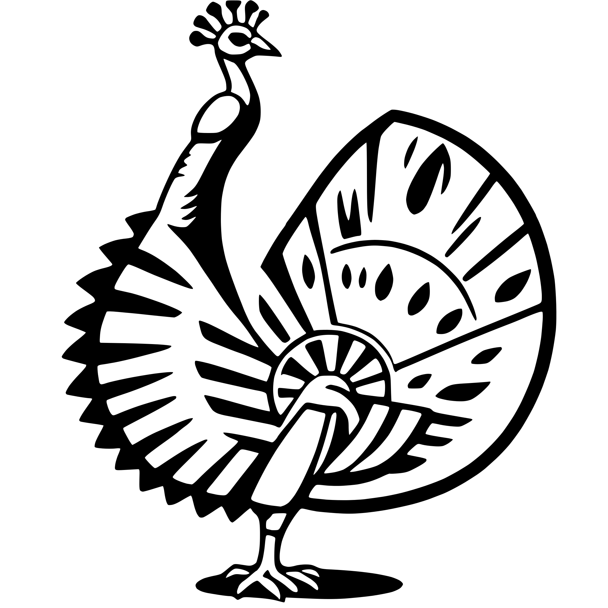 AI-generated SVG of 'peacock with fan'