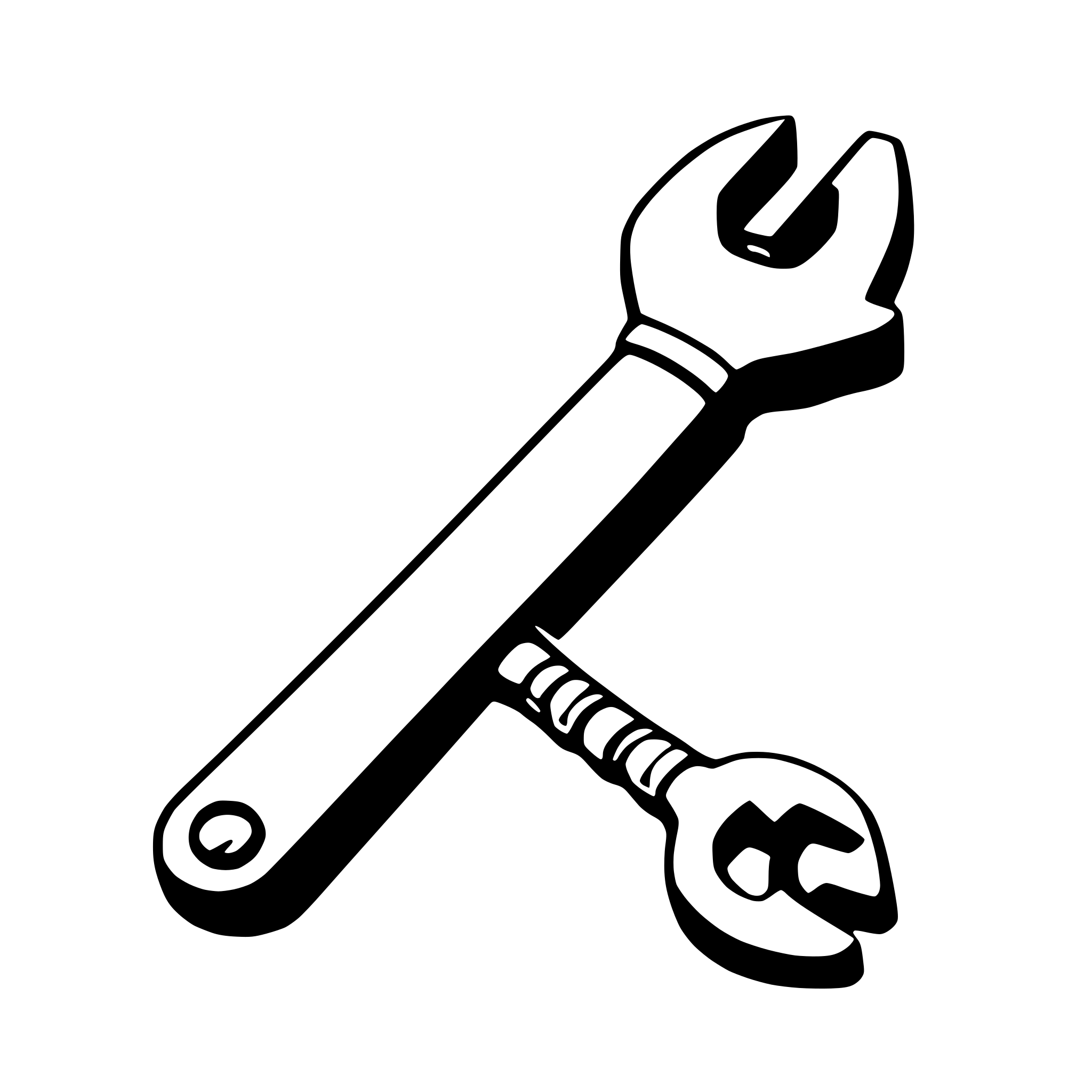 AI-generated SVG of 'a metal wrench'