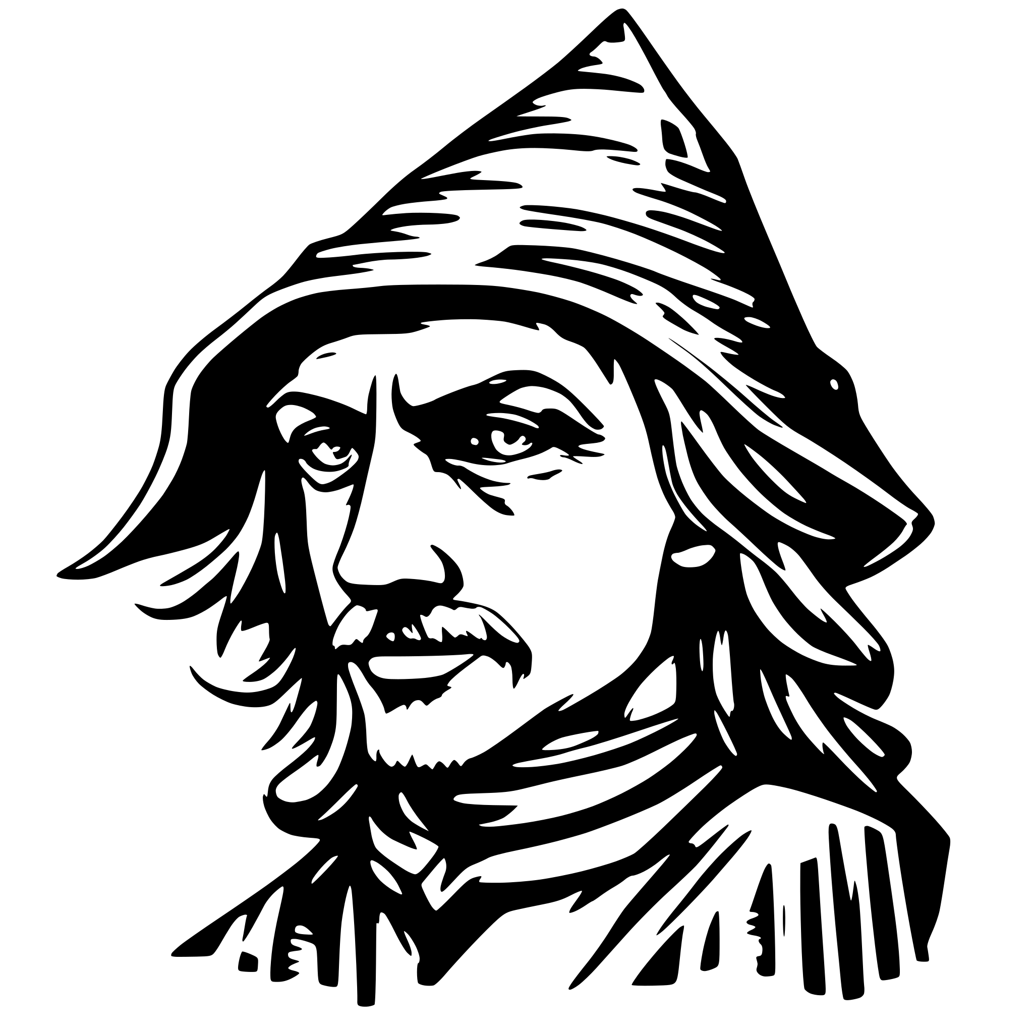 AI-generated SVG of a wizard drawn with circuits lines