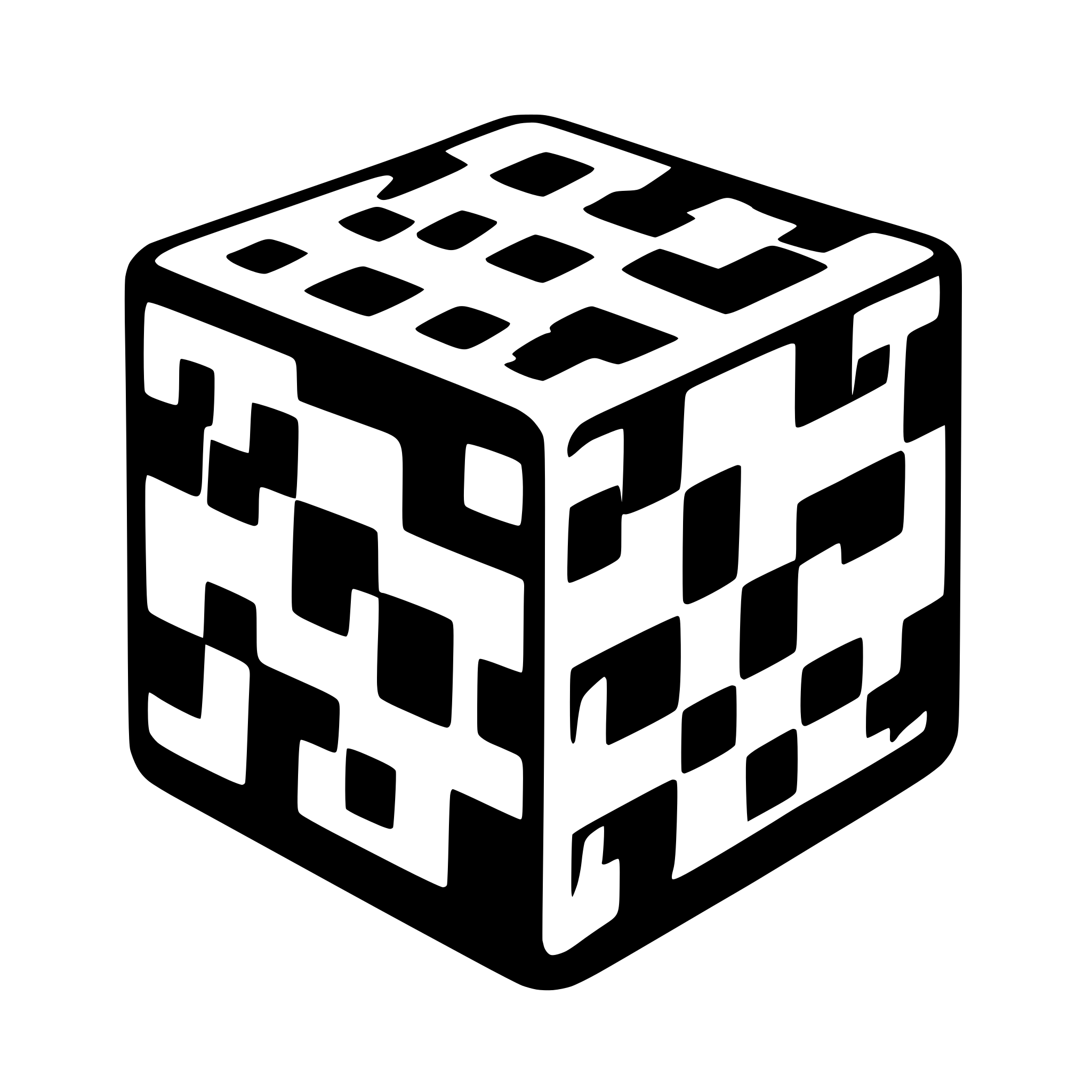 AI-generated SVG of 'Checkerboard Cube'