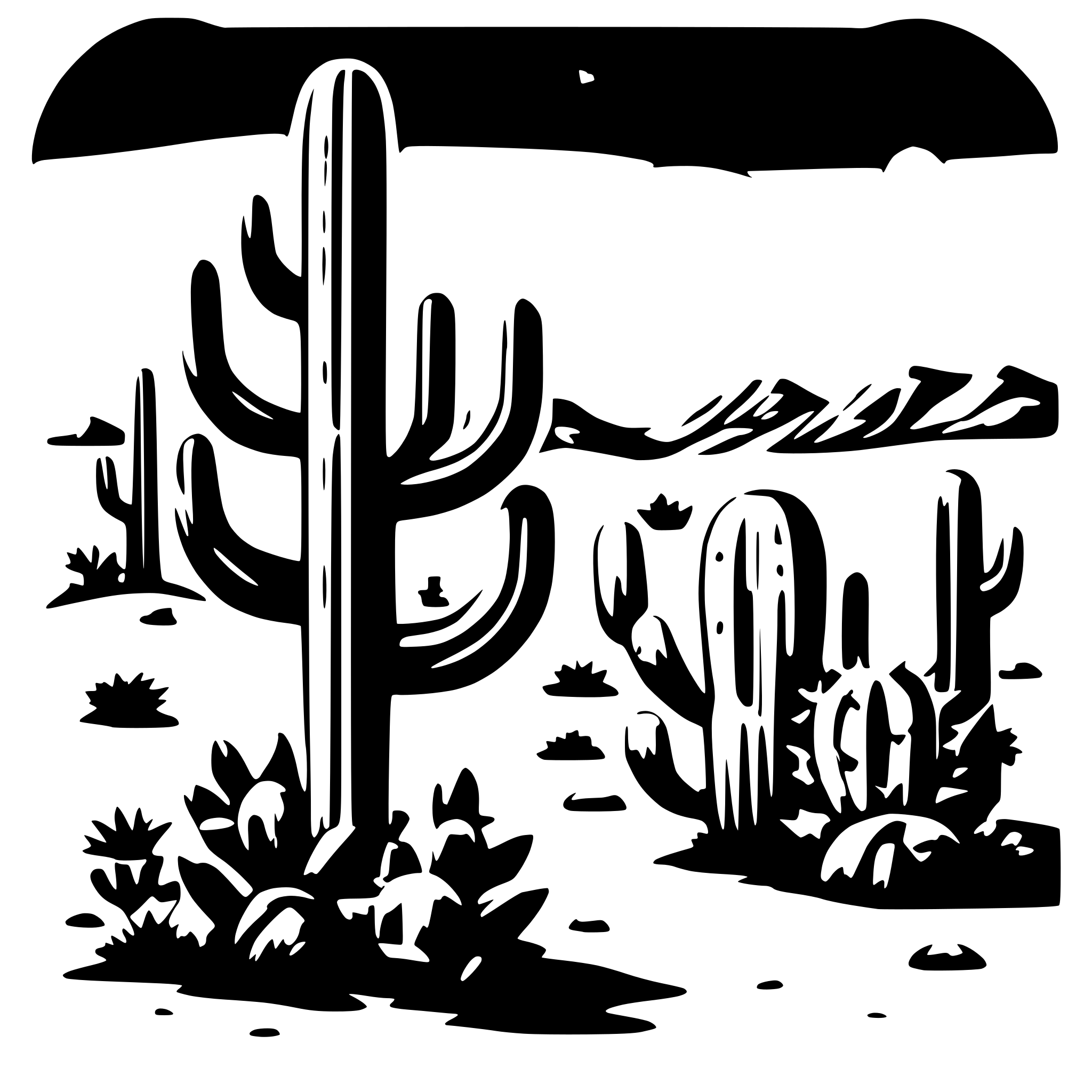 AI-generated SVG of 'cactus desert landscape moon'