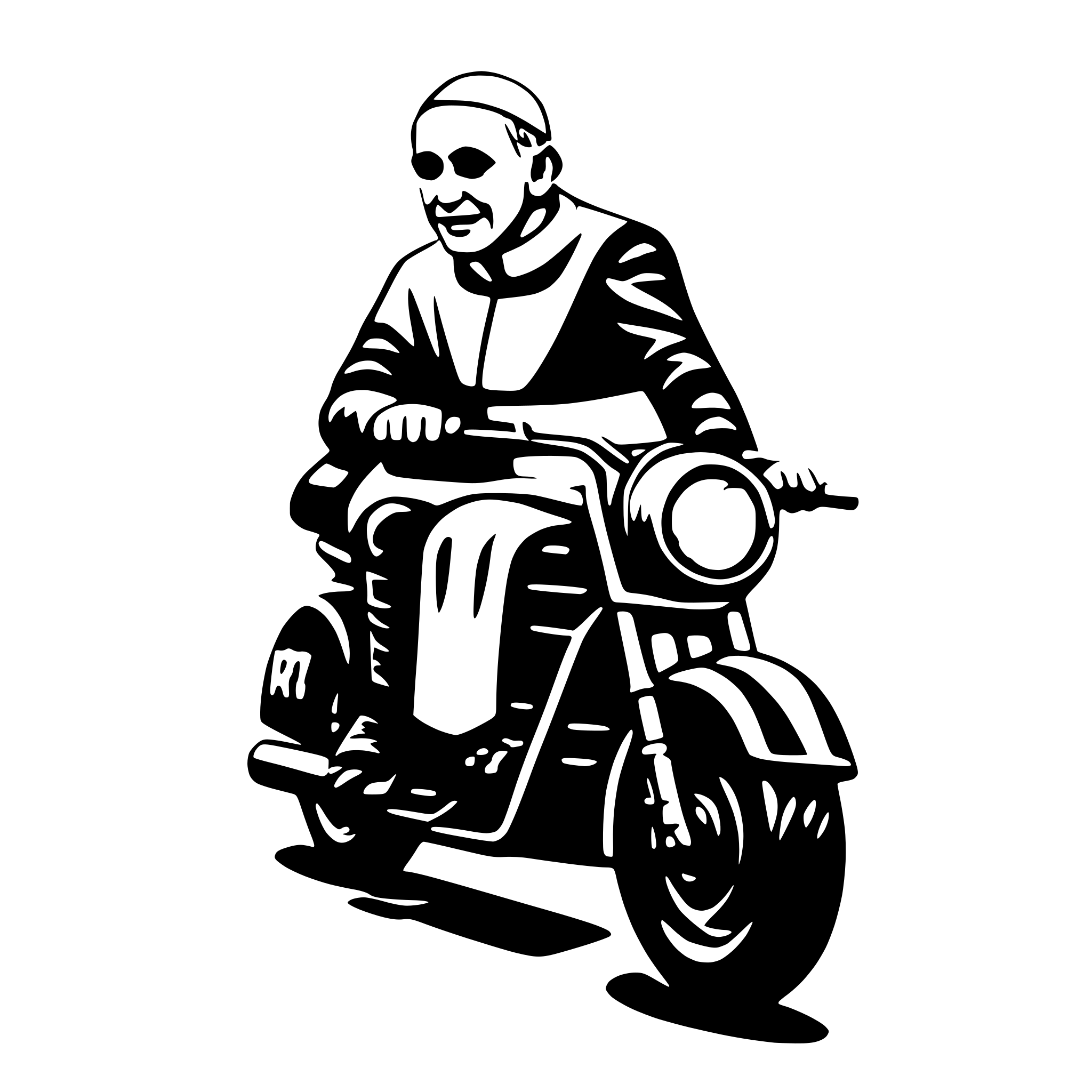 AI-generated SVG of a Pope riding a motorcycle