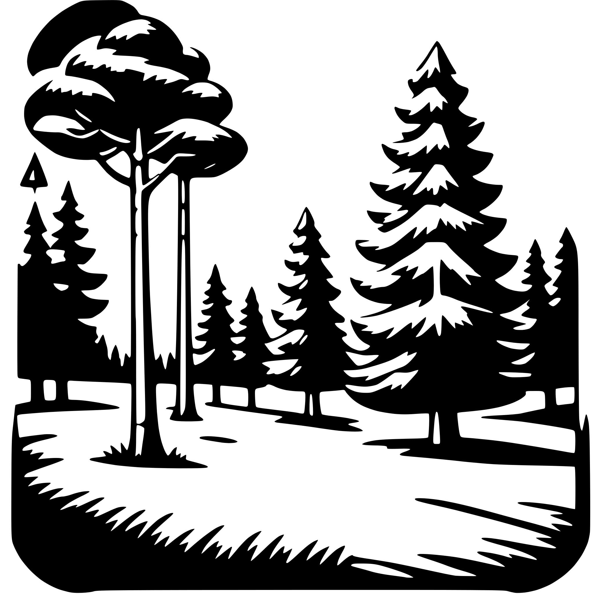 AI-generated SVG of a pine forest