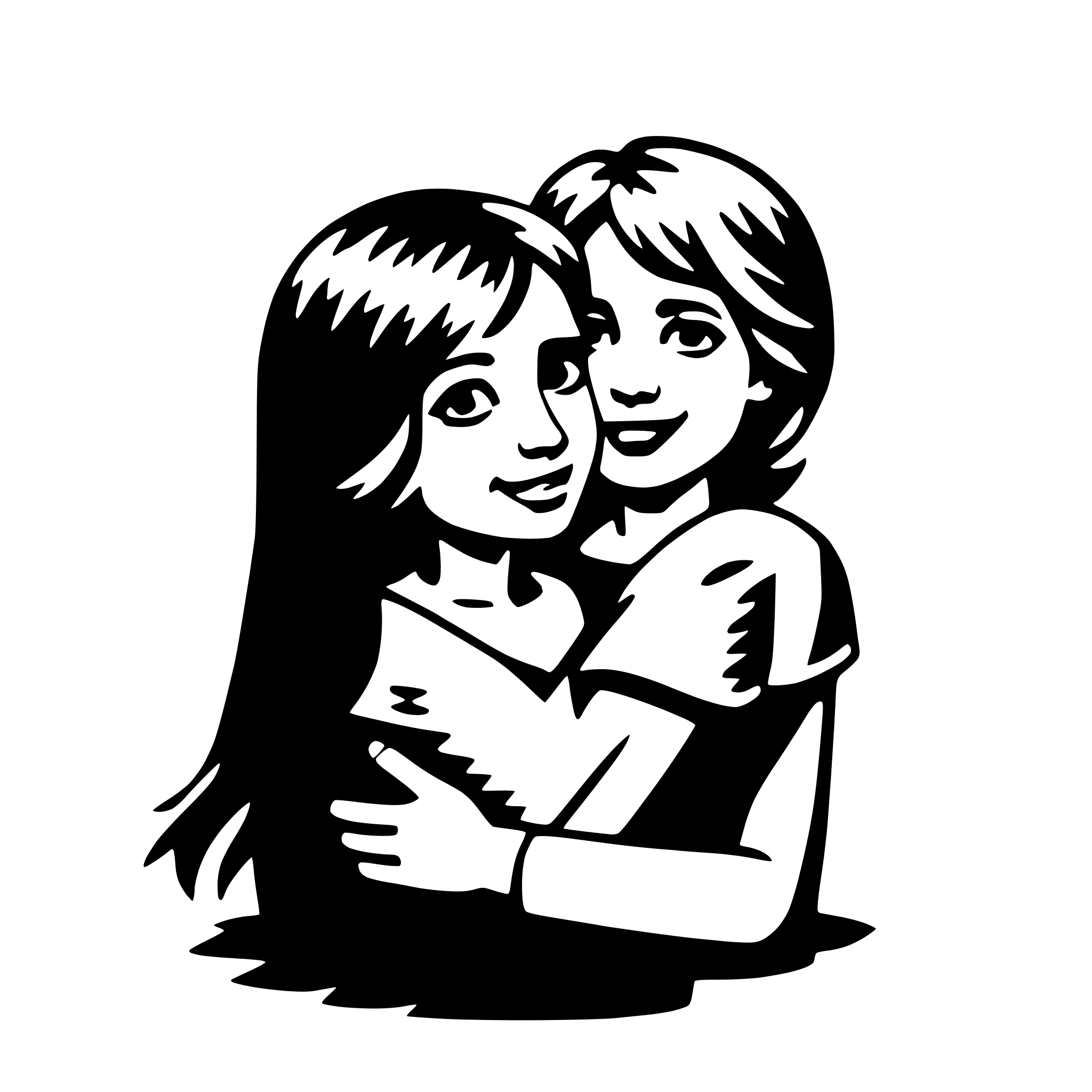 AI-generated SVG of 'heartfelt hugs'