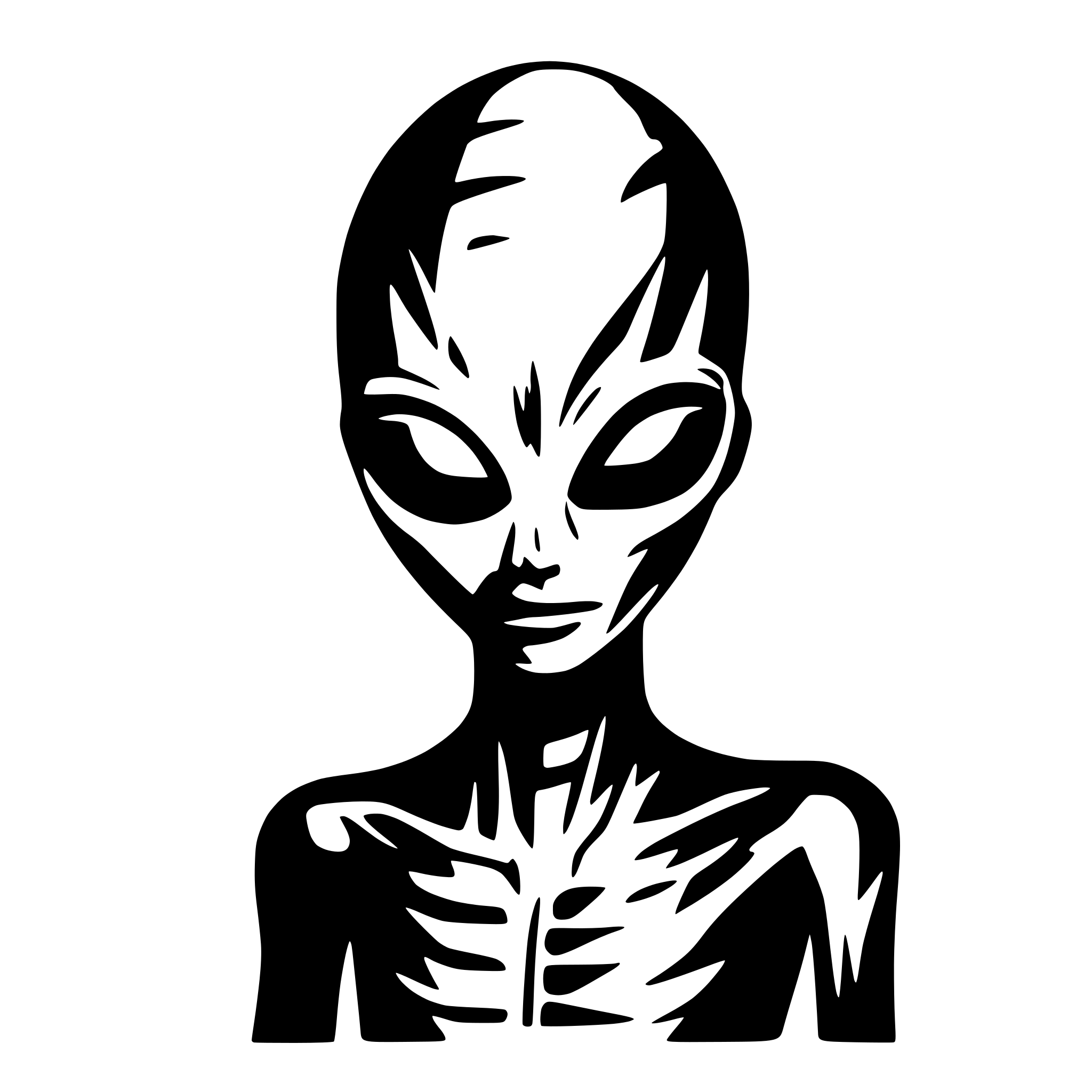 AI-generated SVG of 'alien head without body'