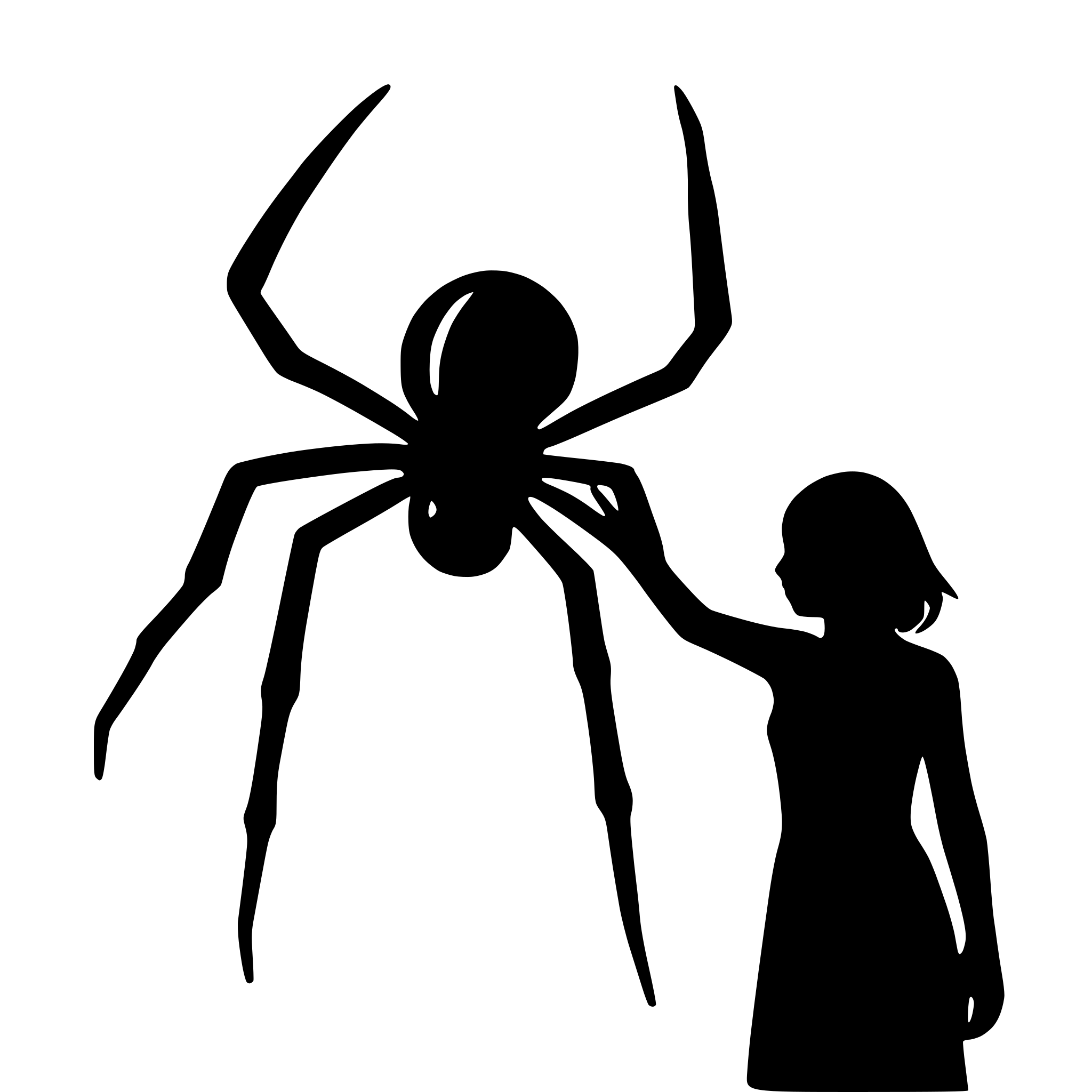 AI-generated SVG of a A 50 foot tall spider holding a person