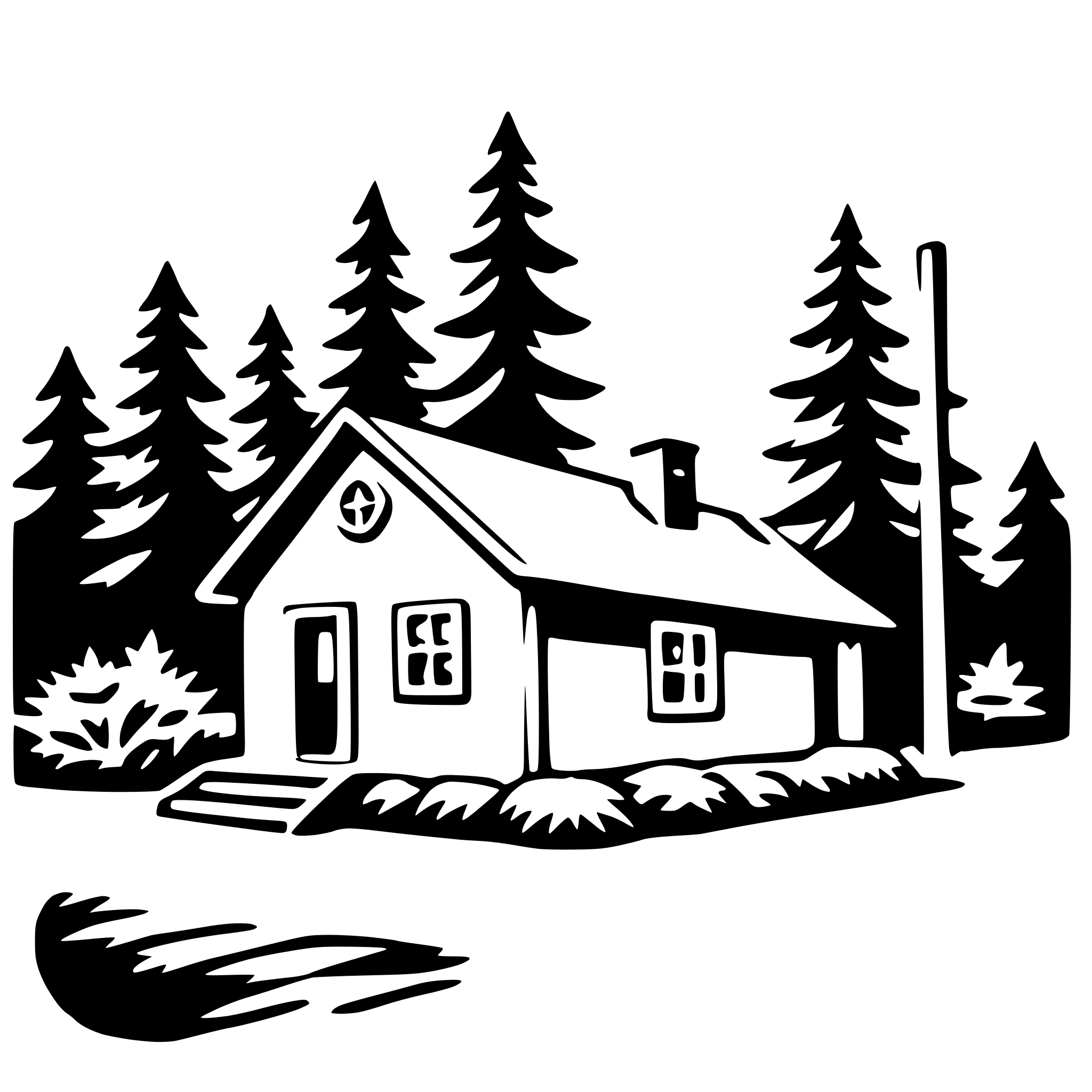 AI-generated SVG of a forest ranger station