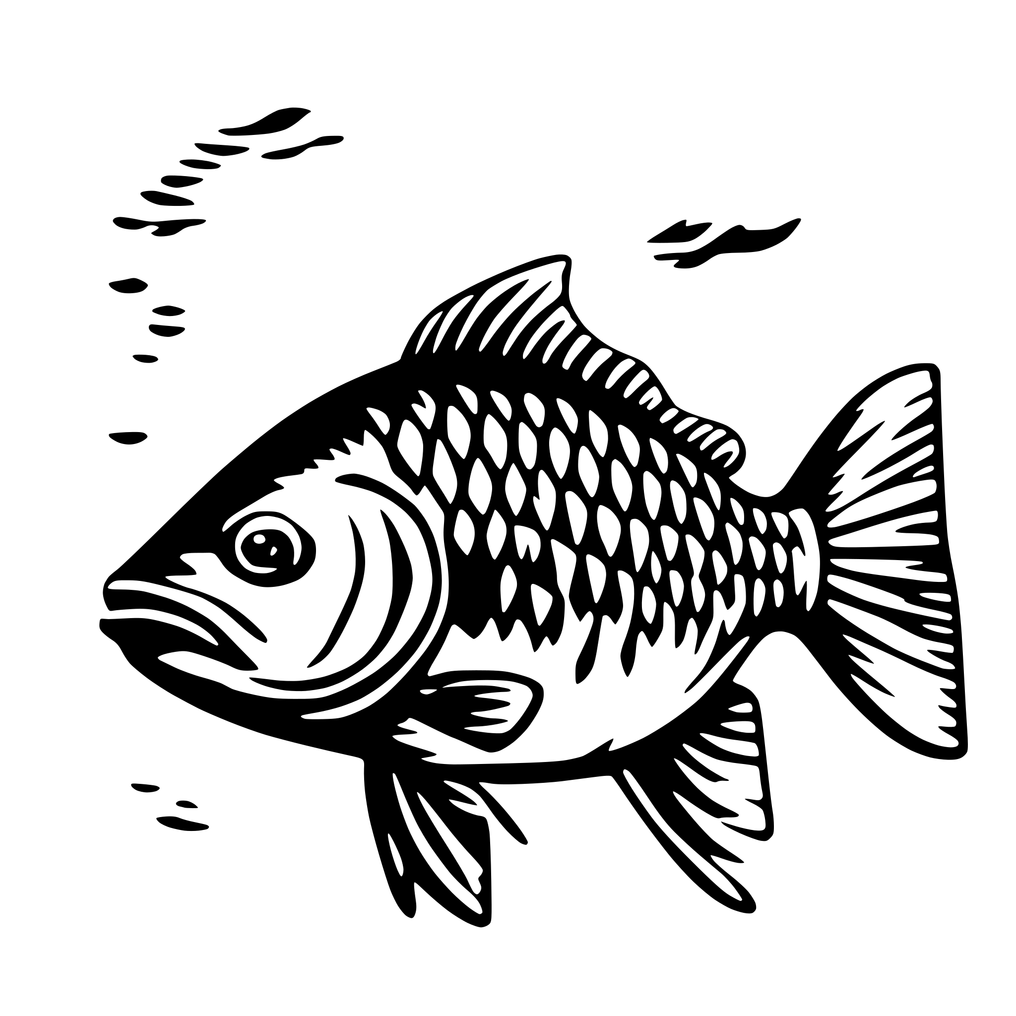 AI-generated SVG of 'Common carp wall decoration'