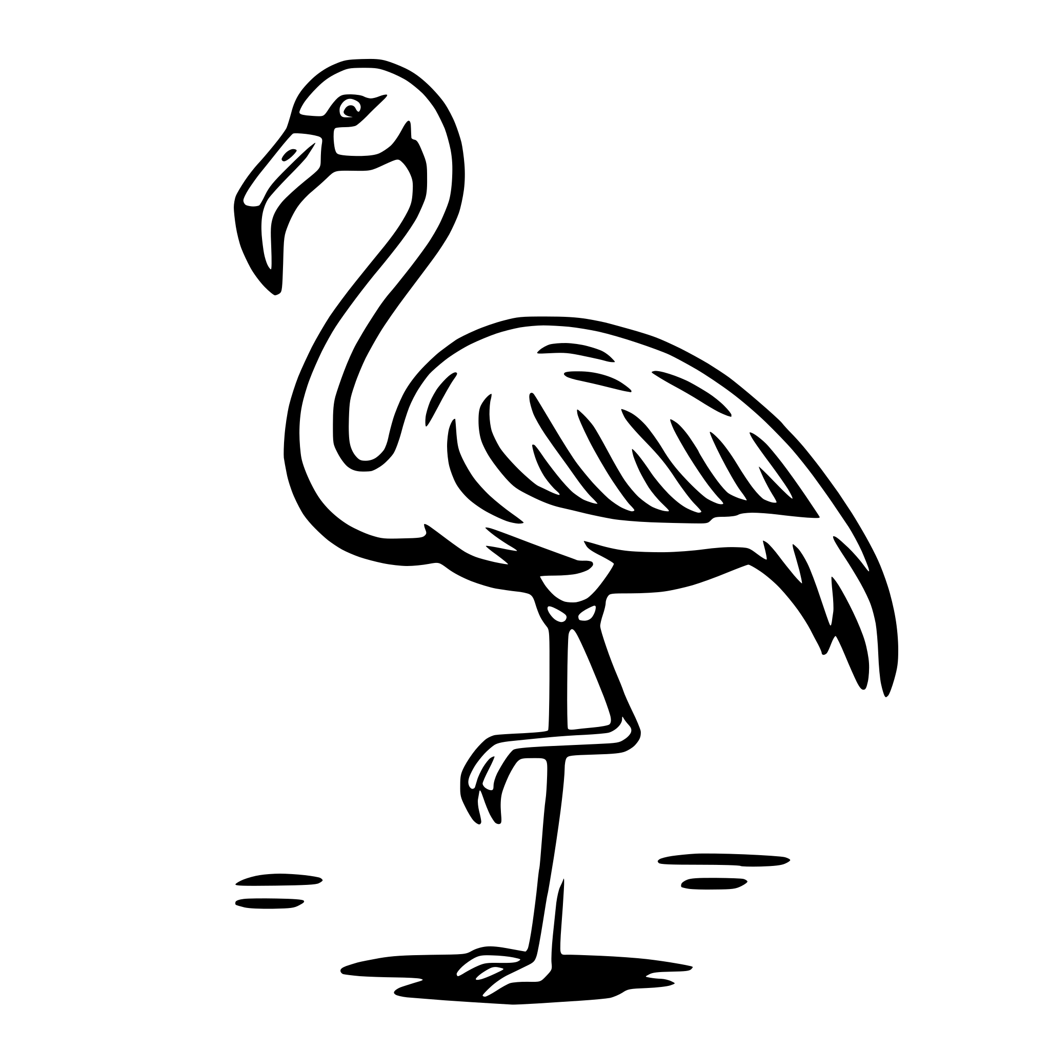 AI-generated SVG of a flamingo