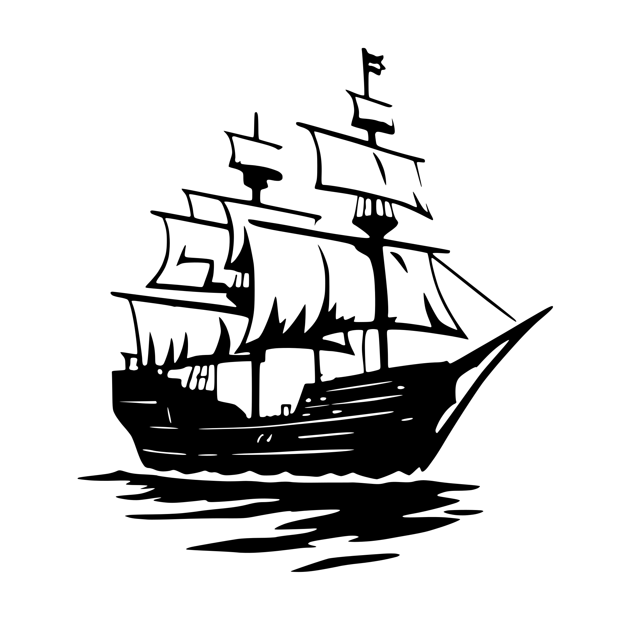 AI-generated SVG of 'dar blue Pirate ship'