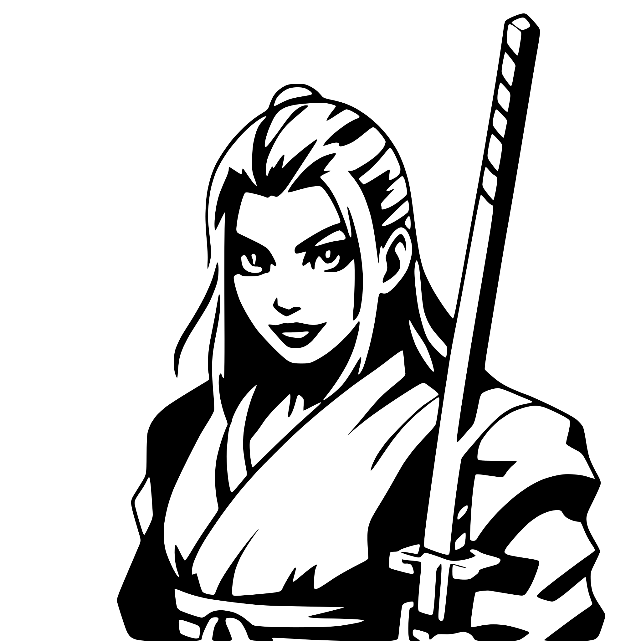 AI-generated SVG of a samurai with battle scars