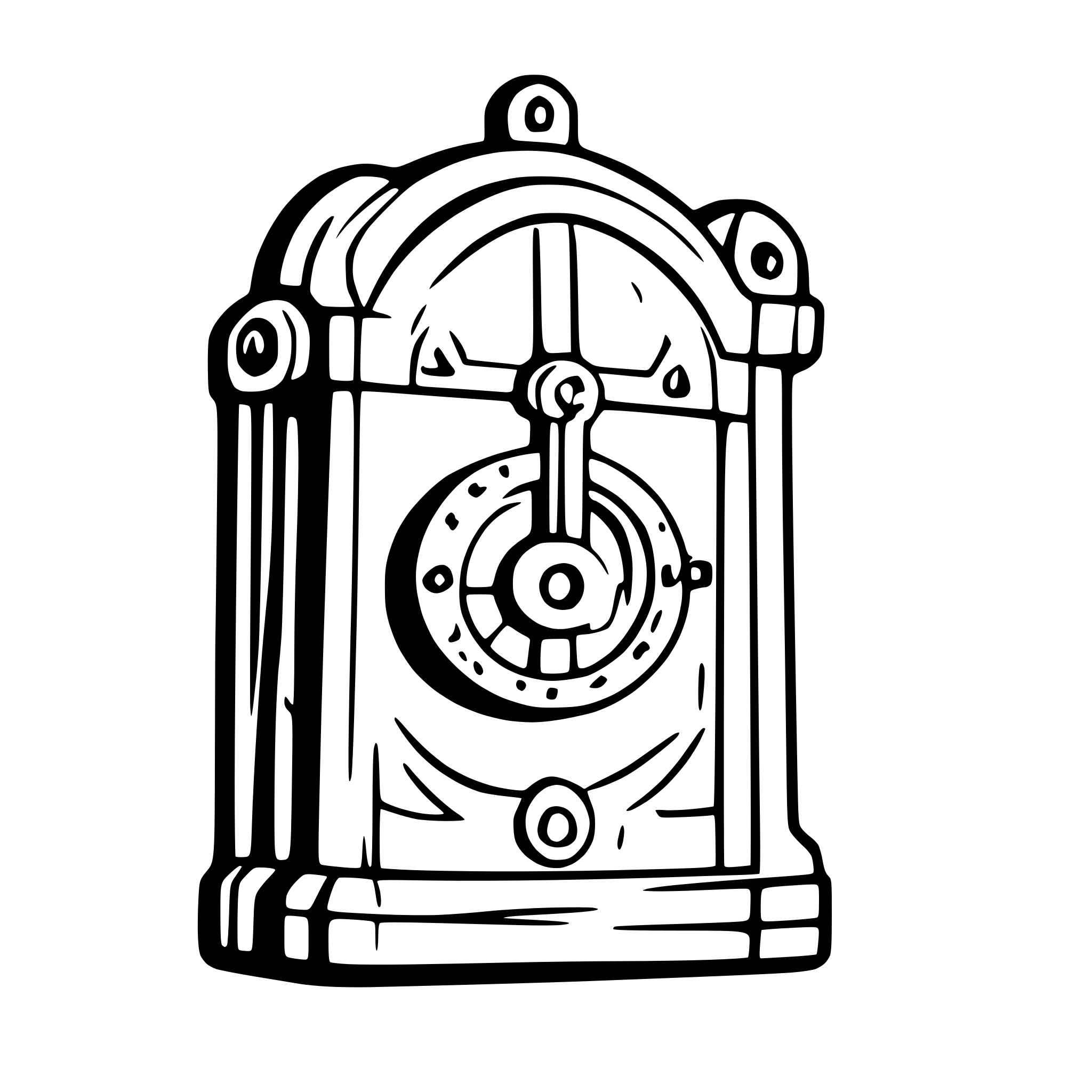 AI-generated SVG of 'A ancient victorian lock. Flat, 2d, facing camera.'