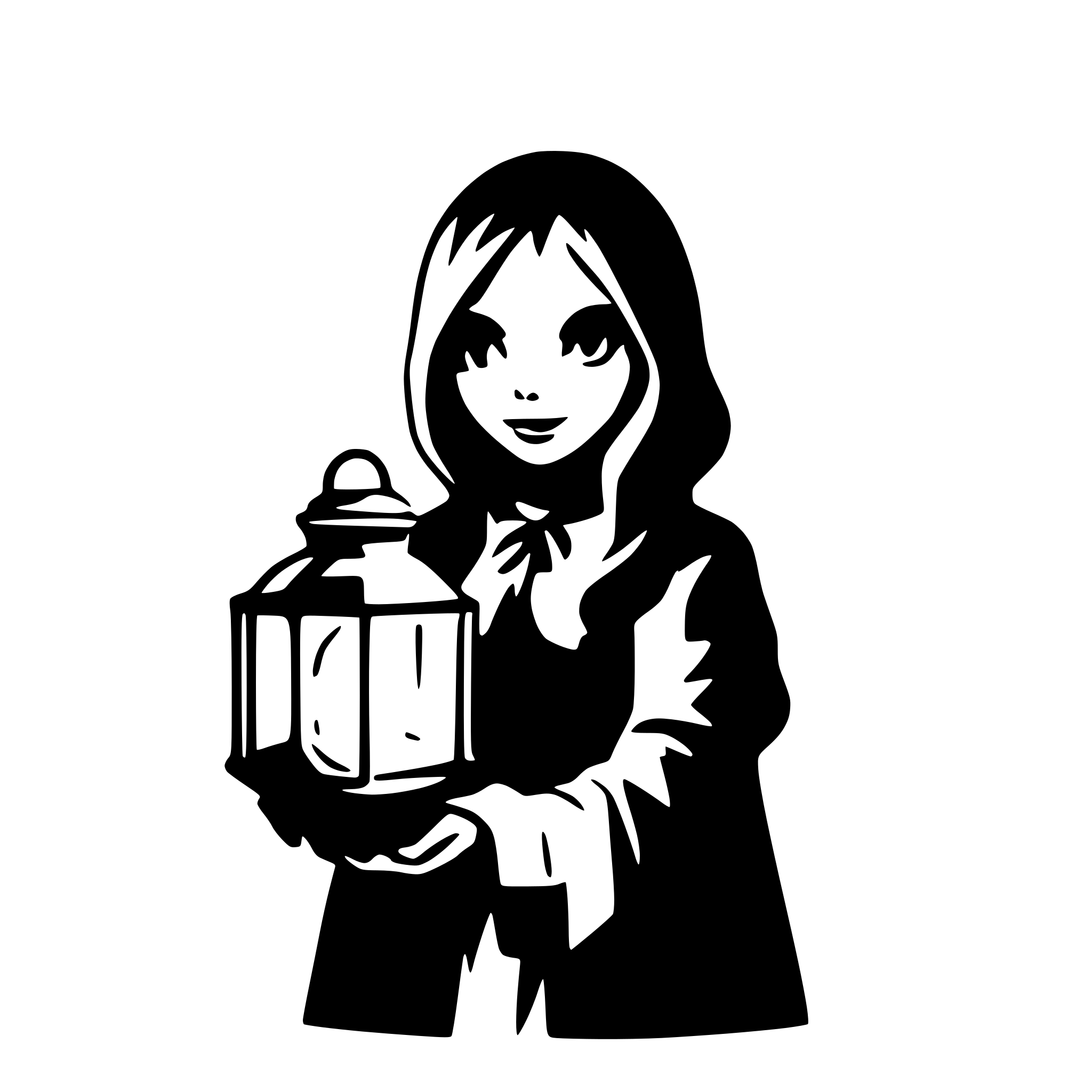 AI-generated SVG of a ghost with a latern in the hand