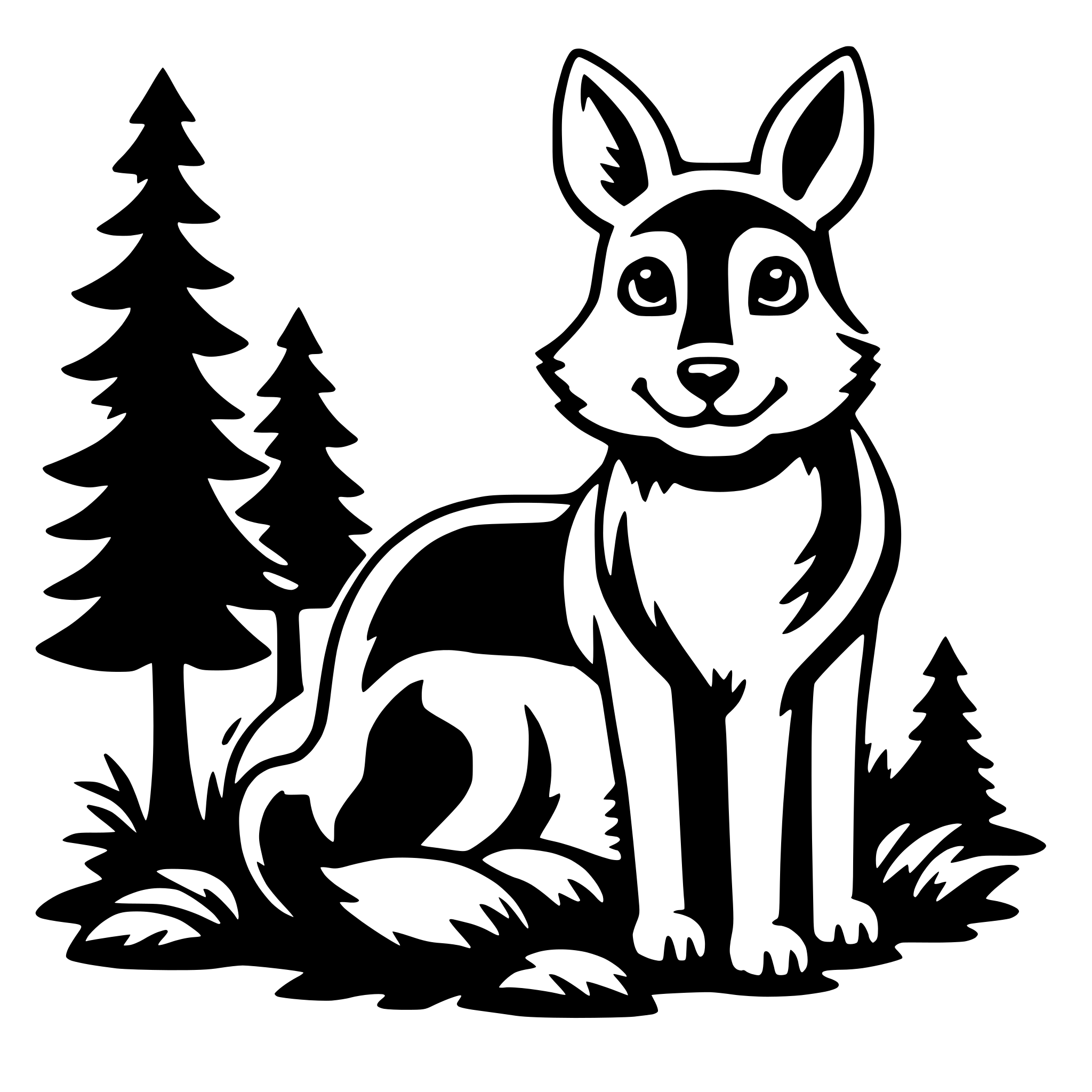 AI-generated SVG of a forest animals