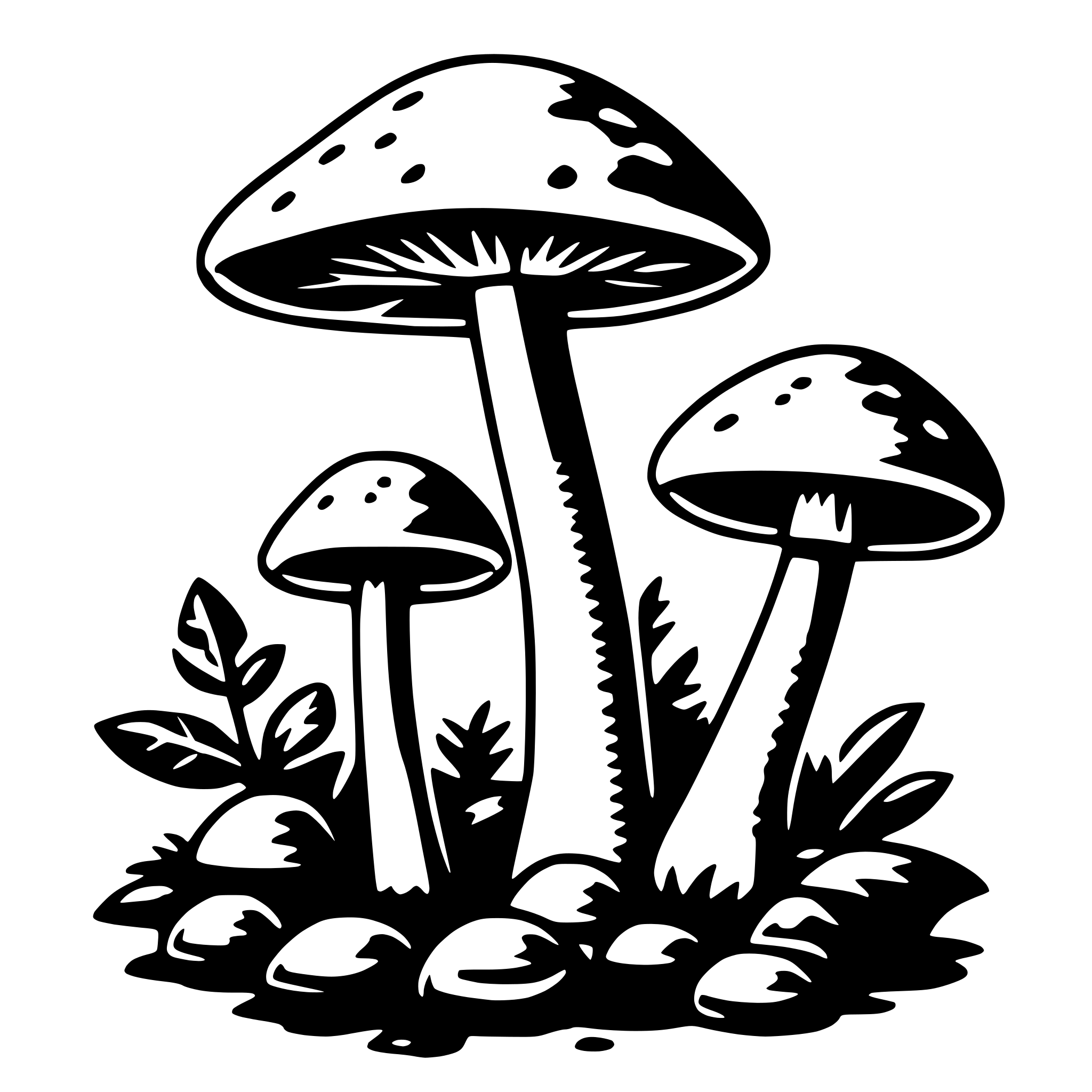 AI-generated SVG of a forest mushrooms
