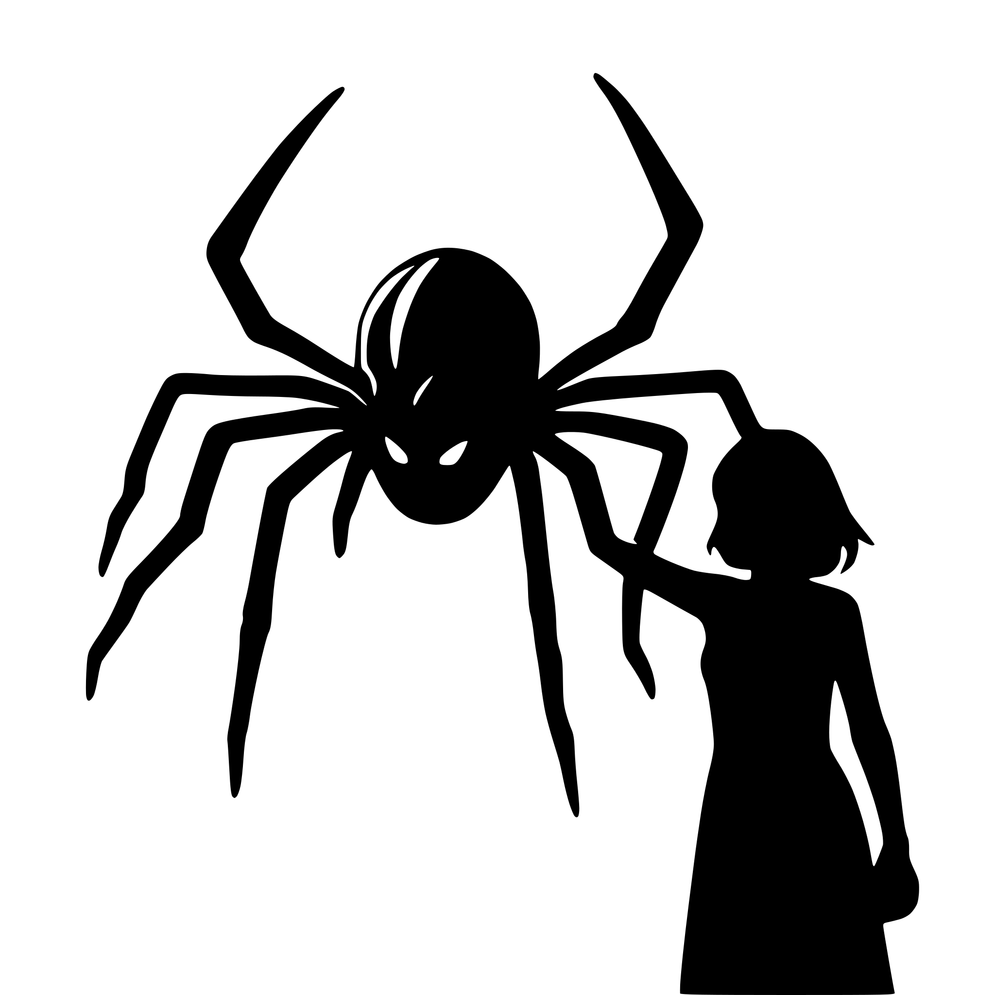 AI-generated SVG of a A giant spider with large fangs standing over a person AI-generated SVG of a A giant spider with large fangs standing over a person