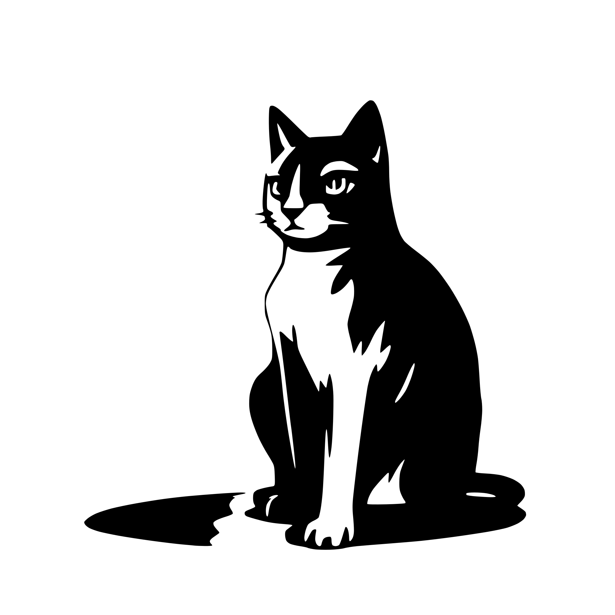 AI-generated SVG of 'cat standing silhouette'