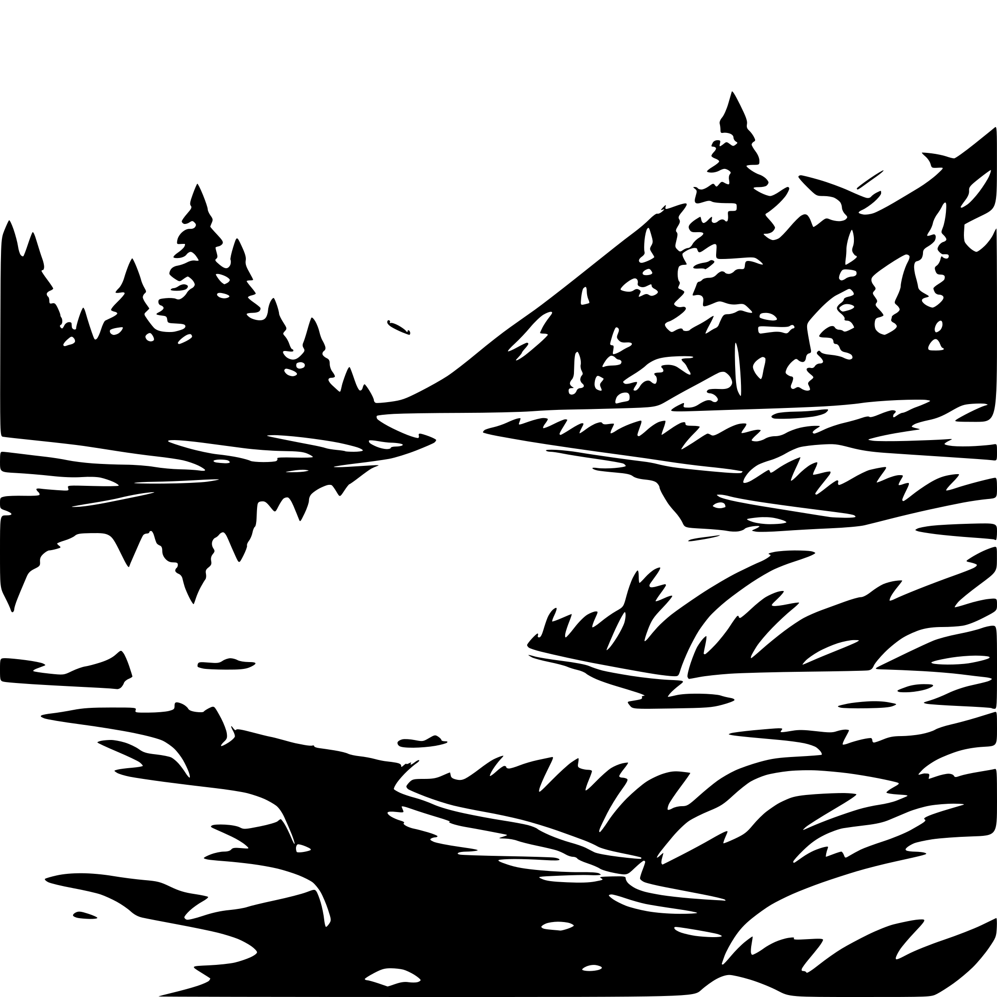 AI-generated SVG of 'icy mountain valley river simple clear'