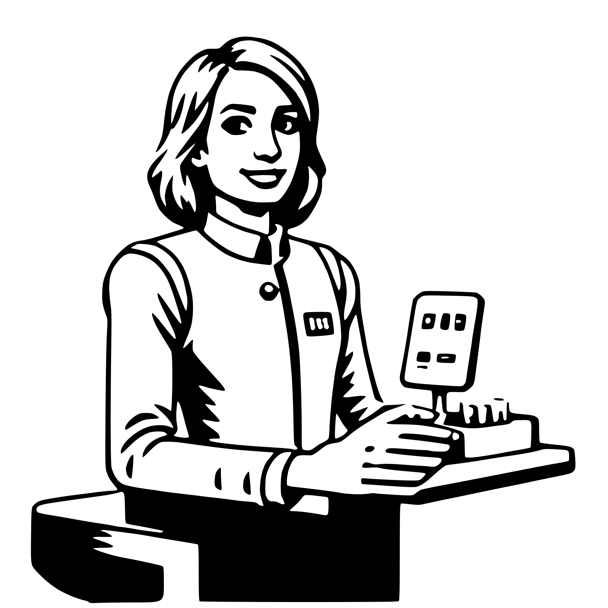 AI-generated SVG of a cashier