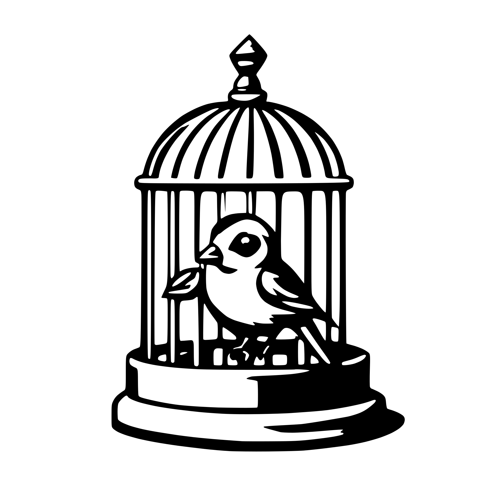 AI-generated SVG of 'a bird cage emoji'