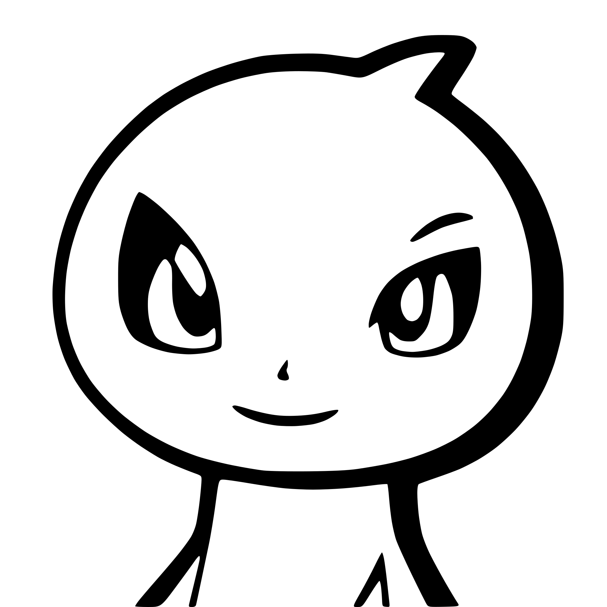 AI-generated SVG of a caricature of a faceless pokemon with question marks