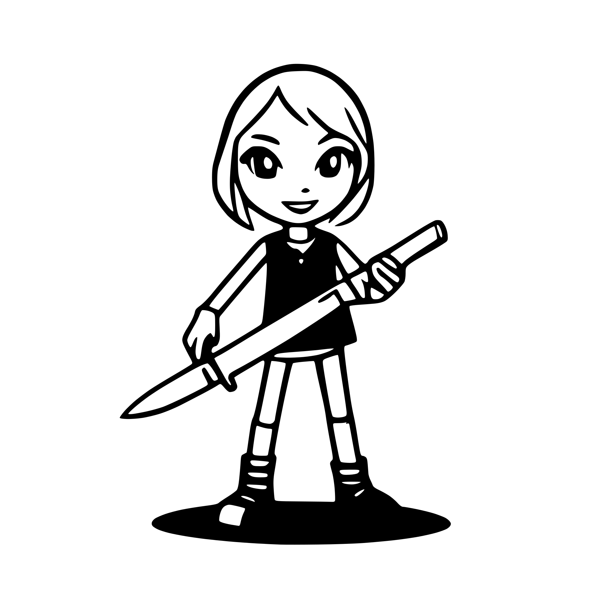 AI-generated SVG of a A simple stick figure character with A knife originally designed to be mounted on a rifle AI-generated SVG of a A simple stick figure character with A knife originally designed to be mounted on a rifle