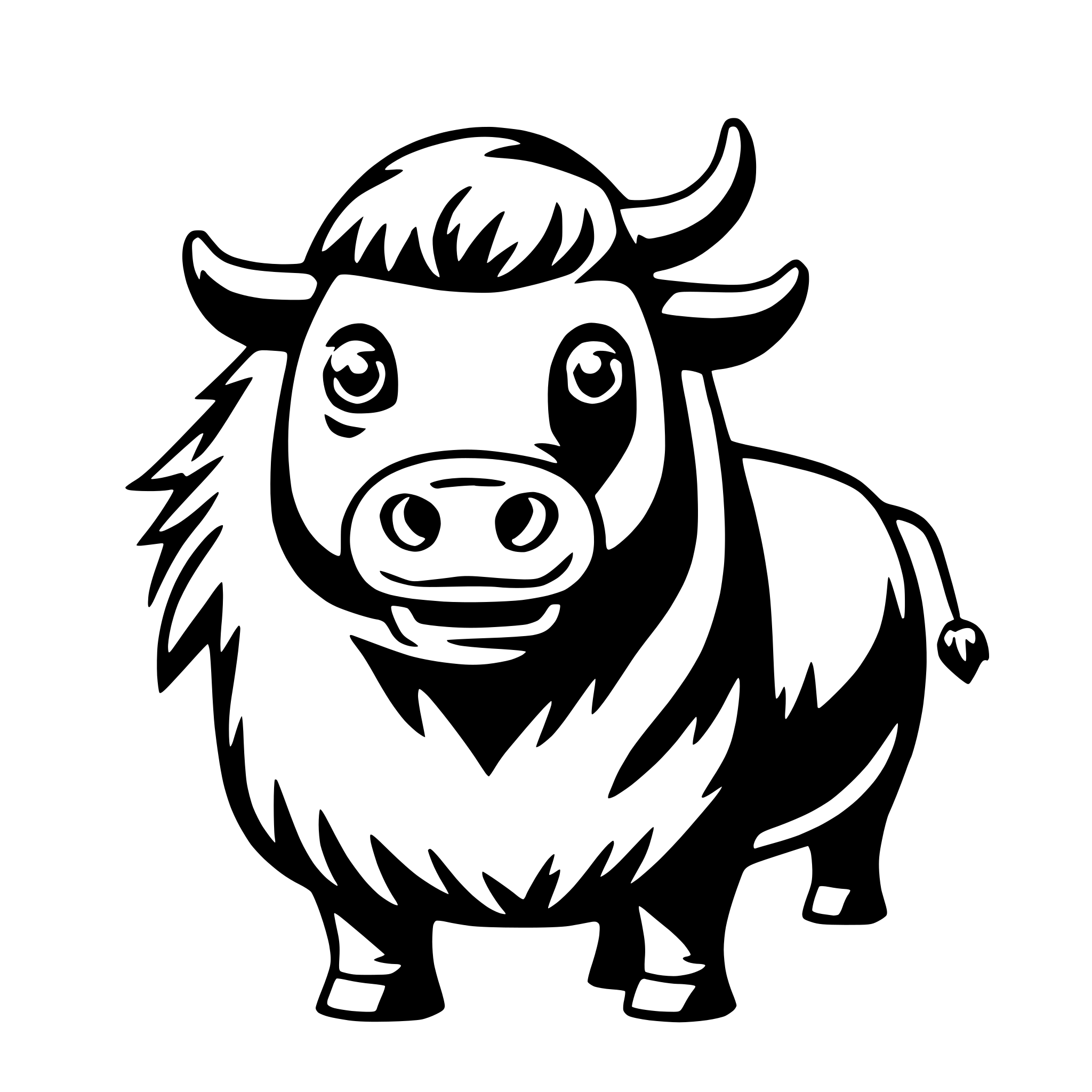 AI-generated SVG of 'yak with yo-yo'