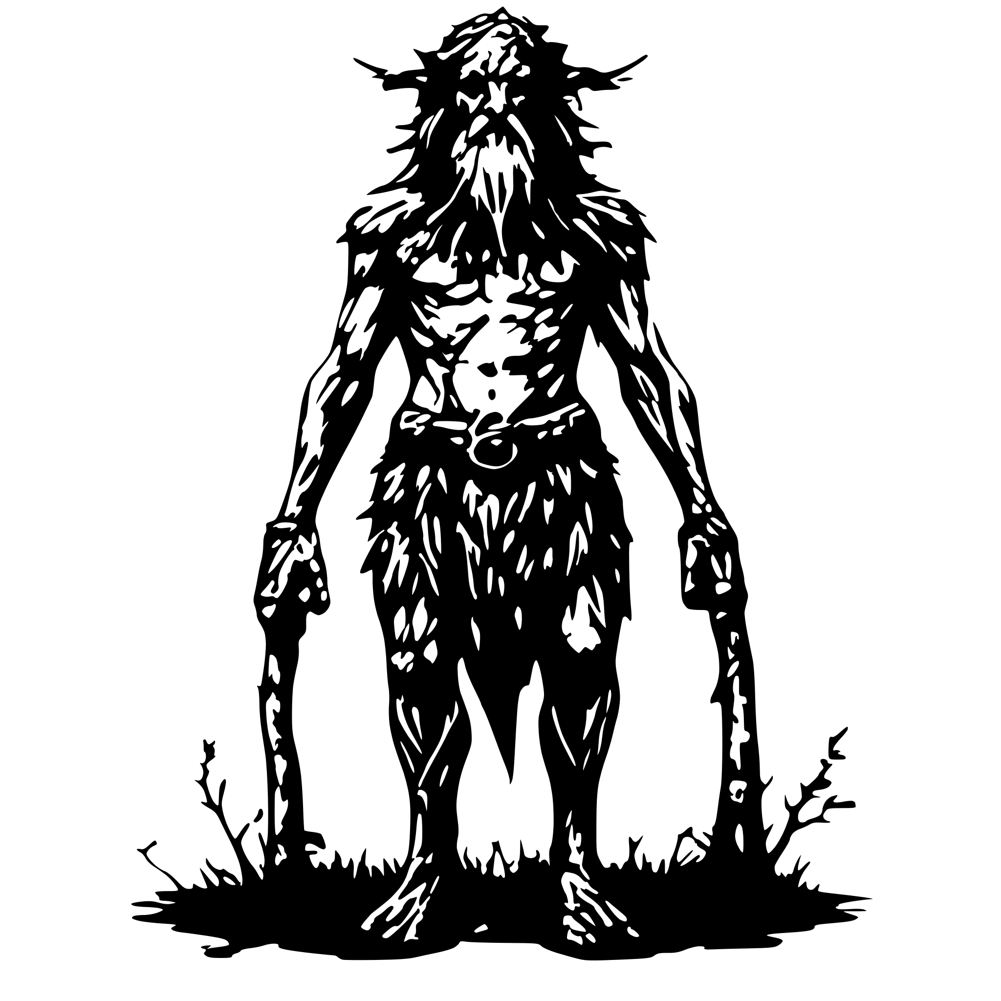 AI-generated SVG of a realistic full body Leshy