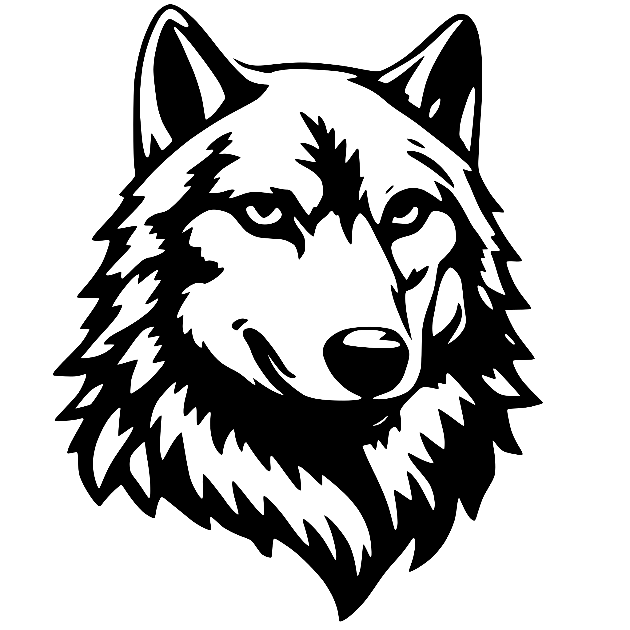 AI-generated SVG of 'WOLF HEAD'