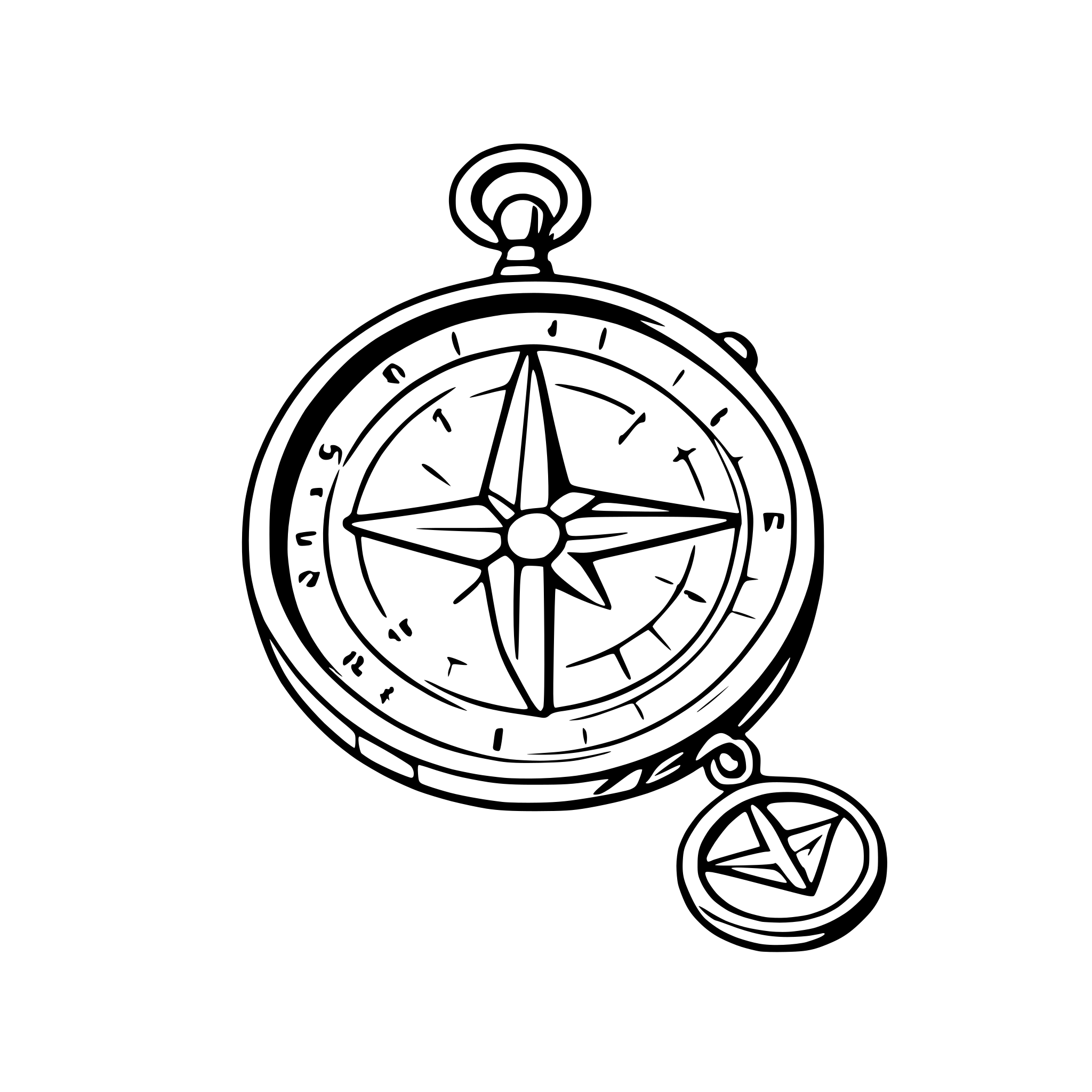 AI-generated SVG of a vintage compass with nautical elements