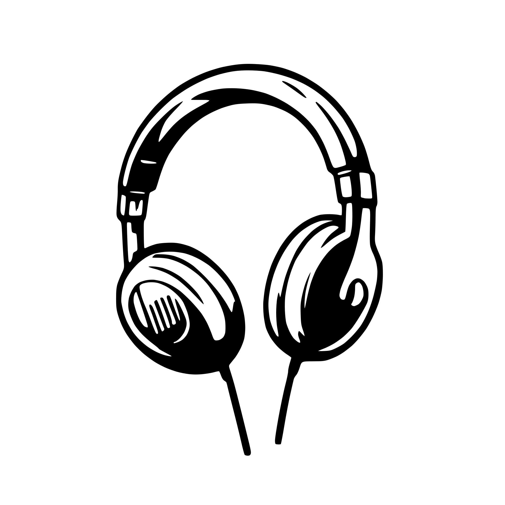 AI-generated SVG of 'mp3 with earphones'